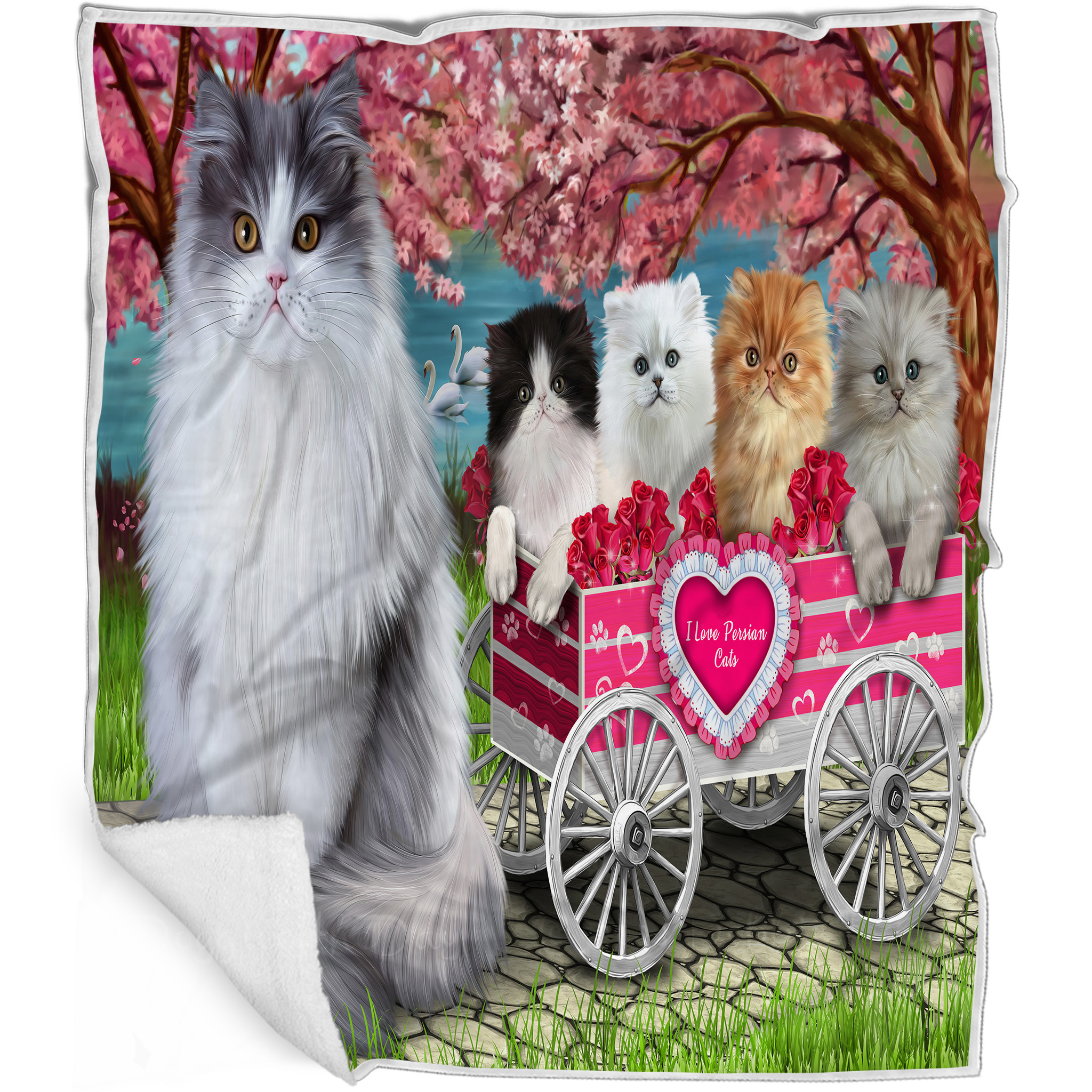 Perserkatze Decke personalisiert Überwurf Webfleece Sherpa viele Designs Neu mit Etikett - Bild 18 von 30