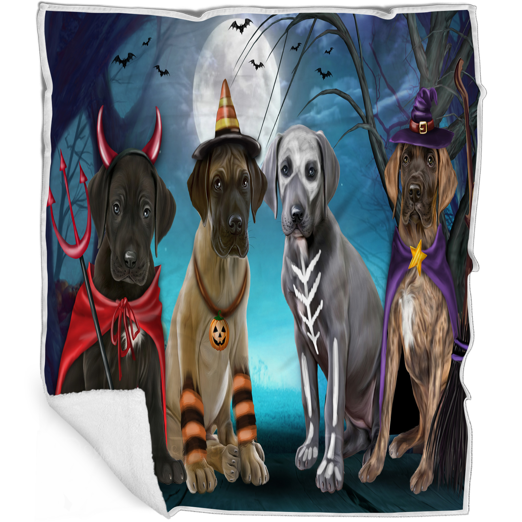 Great Dane Dog Blanket Personalized Throw Woven Fleece Sherpa Many Designs NWT - Picture 23 of 33