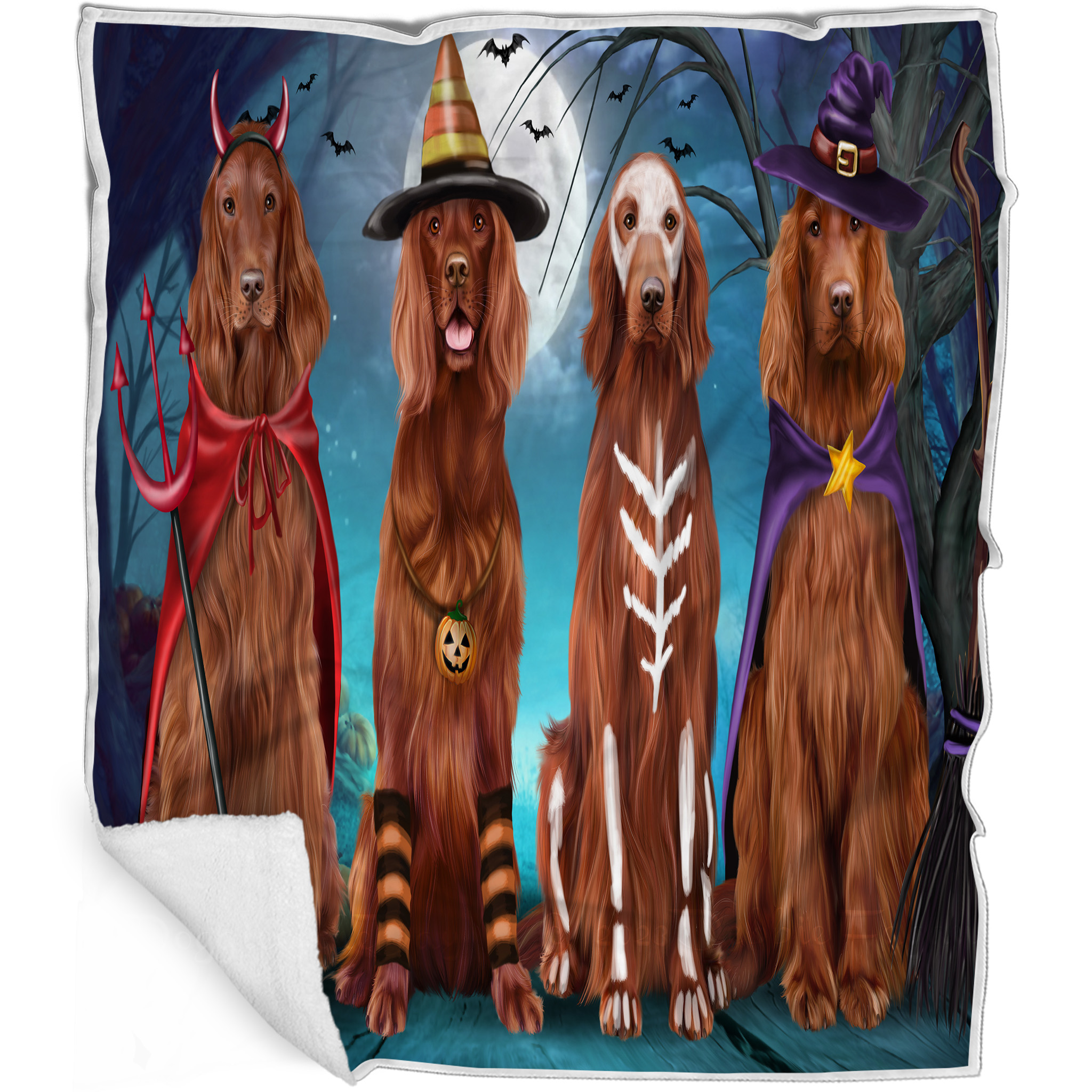 Irish Setter Dog Blanket Personalized Throw Woven Fleece Sherpa Many Designs NWT - Picture 22 of 32