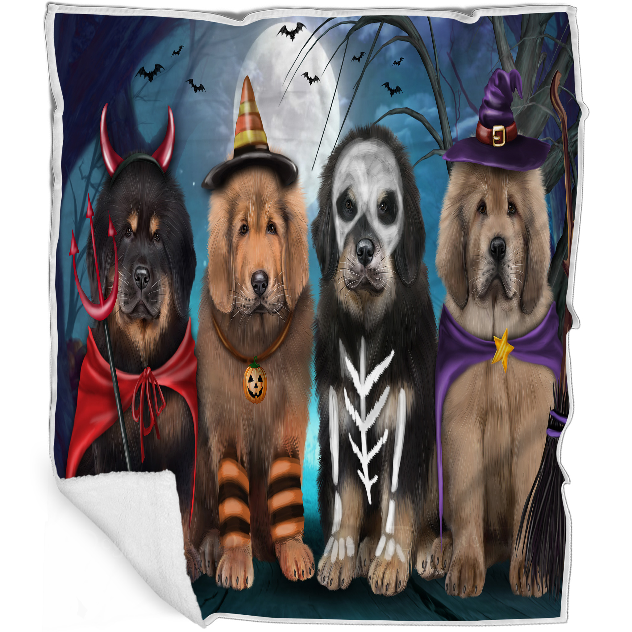 Tibetan Mastiff Dog Blanket Personalized Throw Woven Fleece Sherpa Designs NWT - Picture 16 of 19