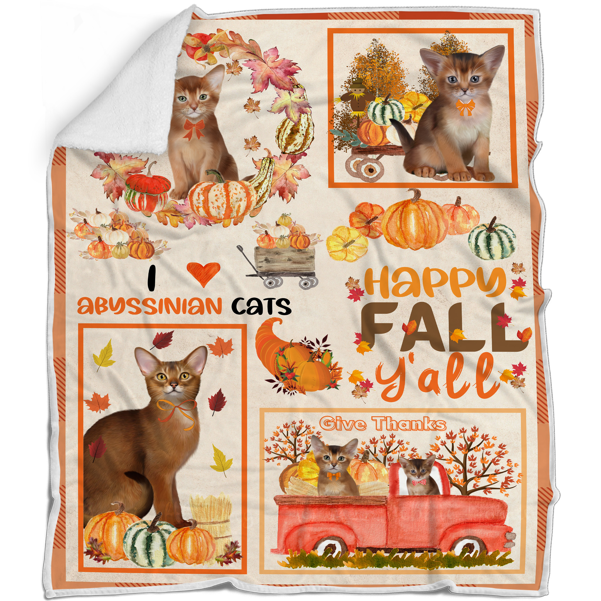 Abessinier Katze Decke personalisiert Überwurf Webfleece Sherpa viele Designs Neu mit Etikett - Bild 13 von 18
