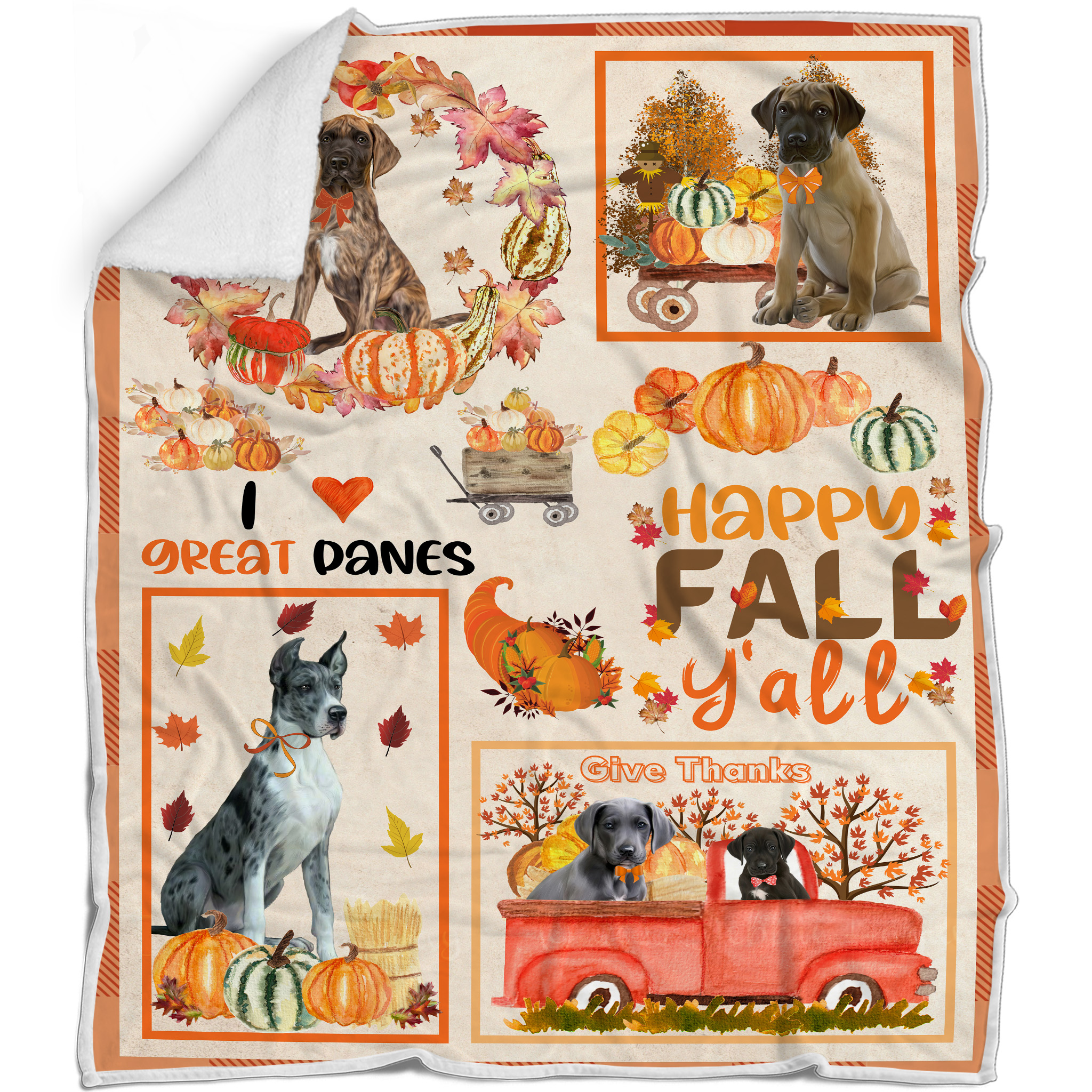 Great Dane Dog Blanket Personalized Throw Woven Fleece Sherpa Many Designs NWT - Picture 19 of 33
