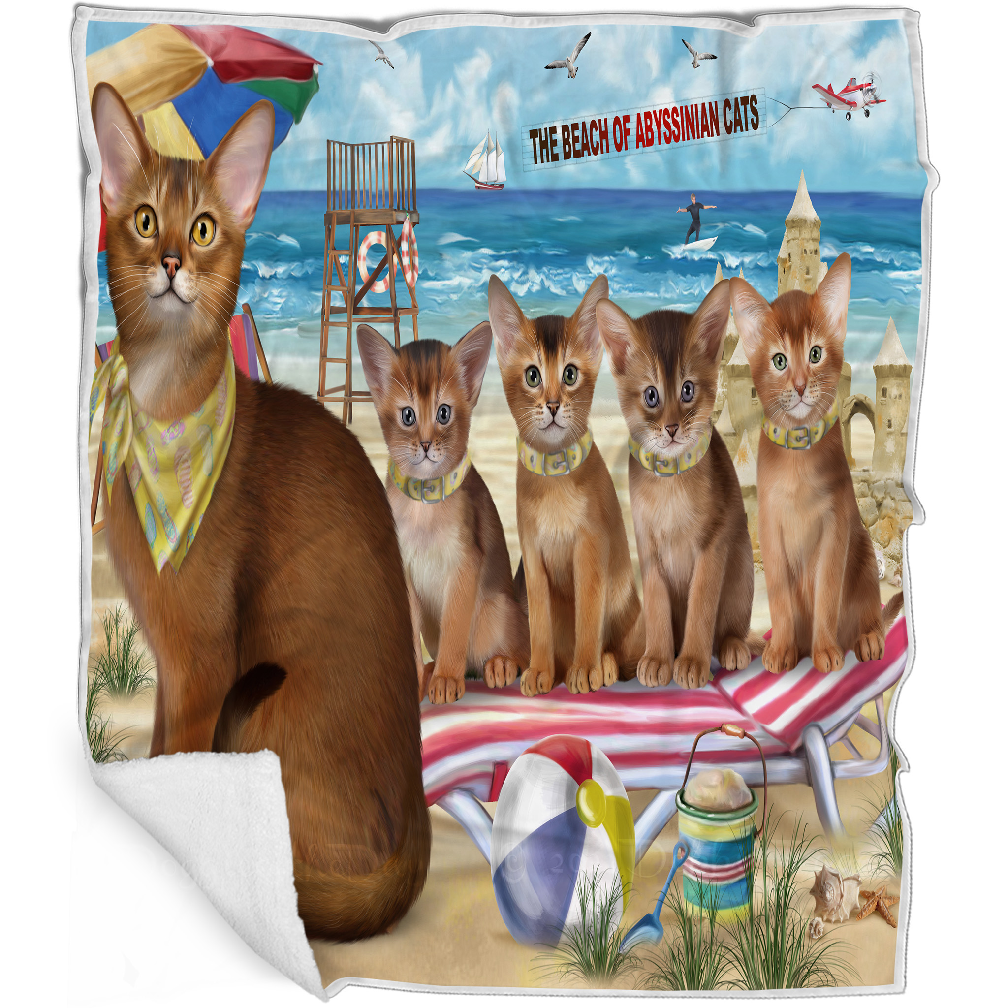 Abessinier Katze Decke personalisiert Überwurf Webfleece Sherpa viele Designs Neu mit Etikett - Bild 11 von 18