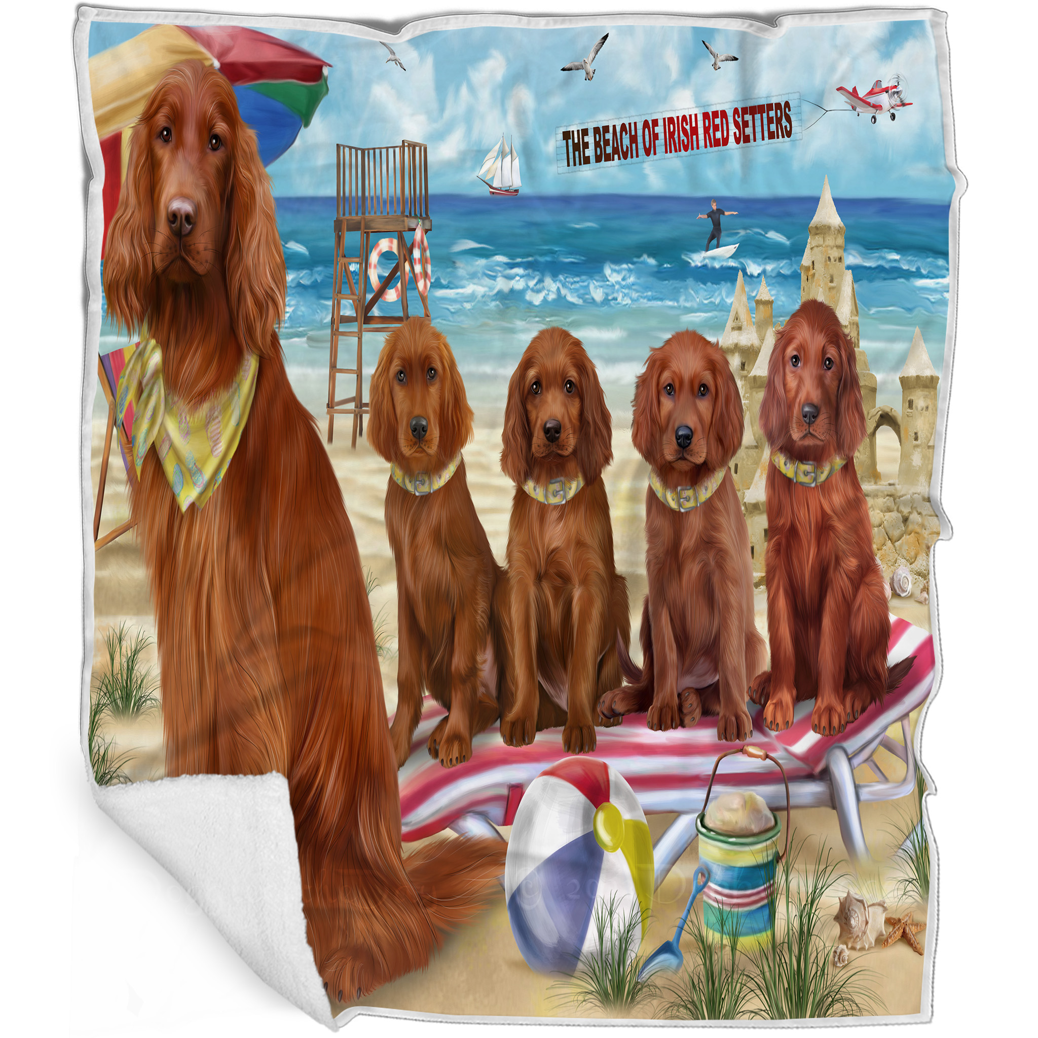 Irish Setter Dog Blanket Personalized Throw Woven Fleece Sherpa Many Designs NWT - Picture 13 of 32