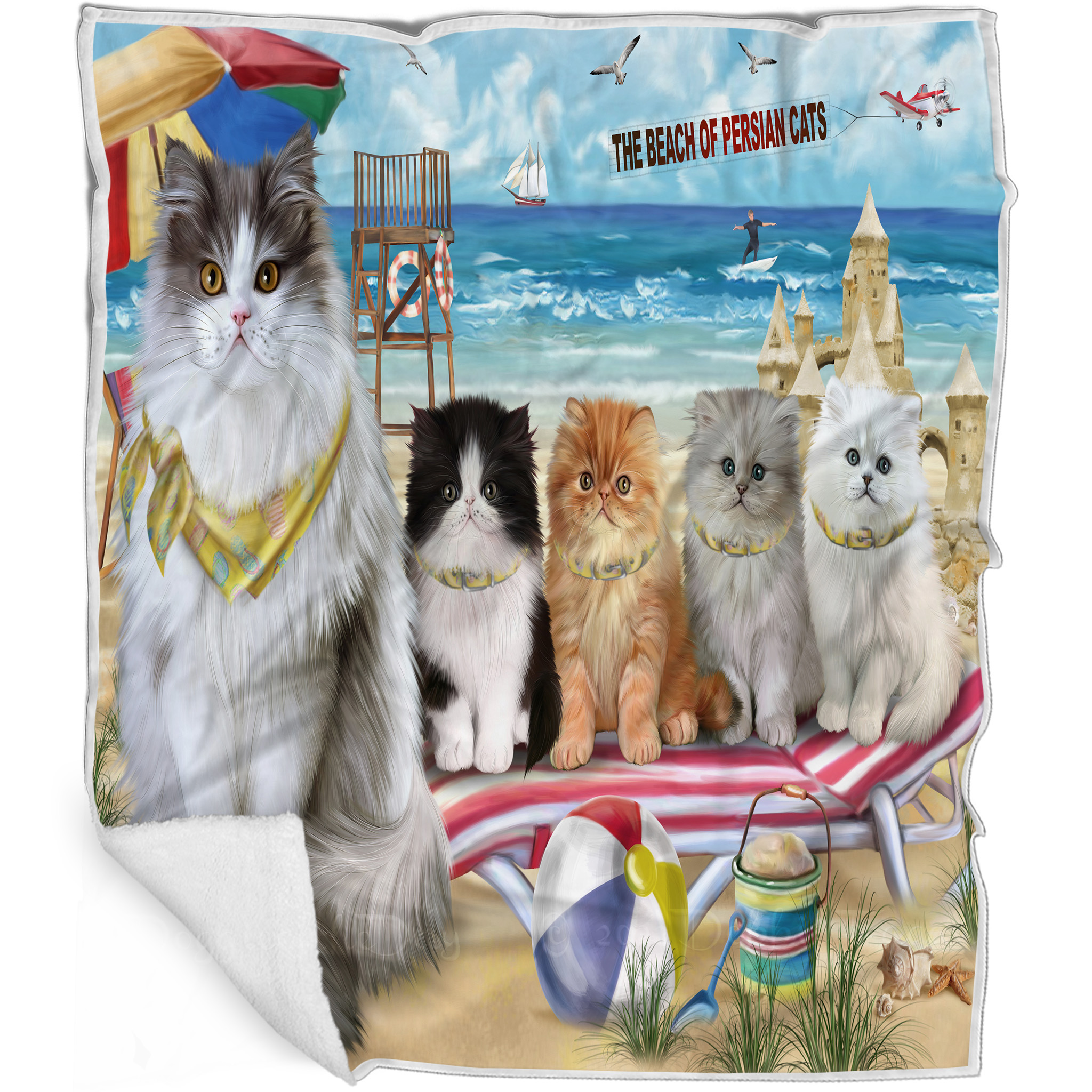 Perserkatze Decke personalisiert Überwurf Webfleece Sherpa viele Designs Neu mit Etikett - Bild 13 von 30