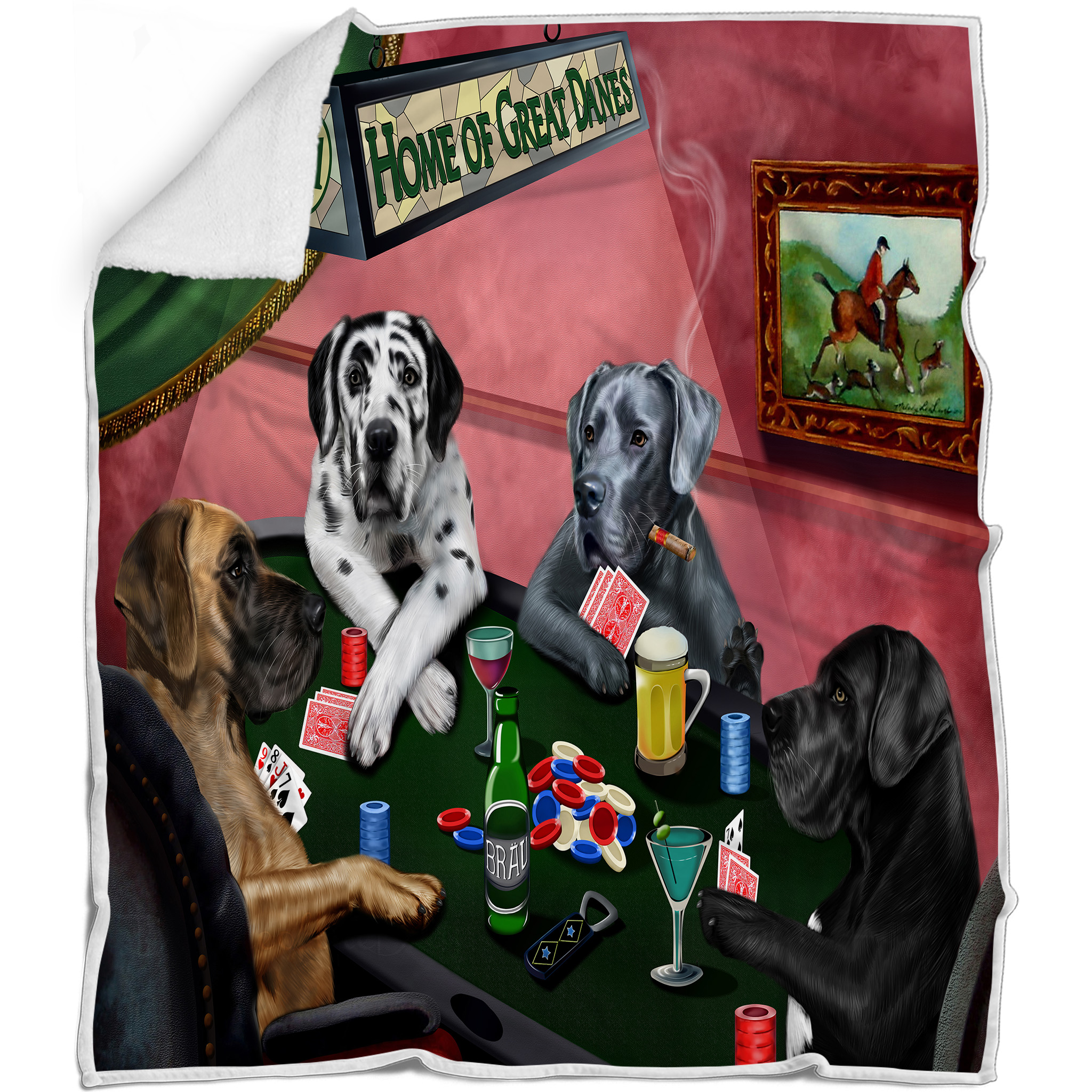 Great Dane Dog Blanket Personalized Throw Woven Fleece Sherpa Many Designs NWT - Picture 22 of 33