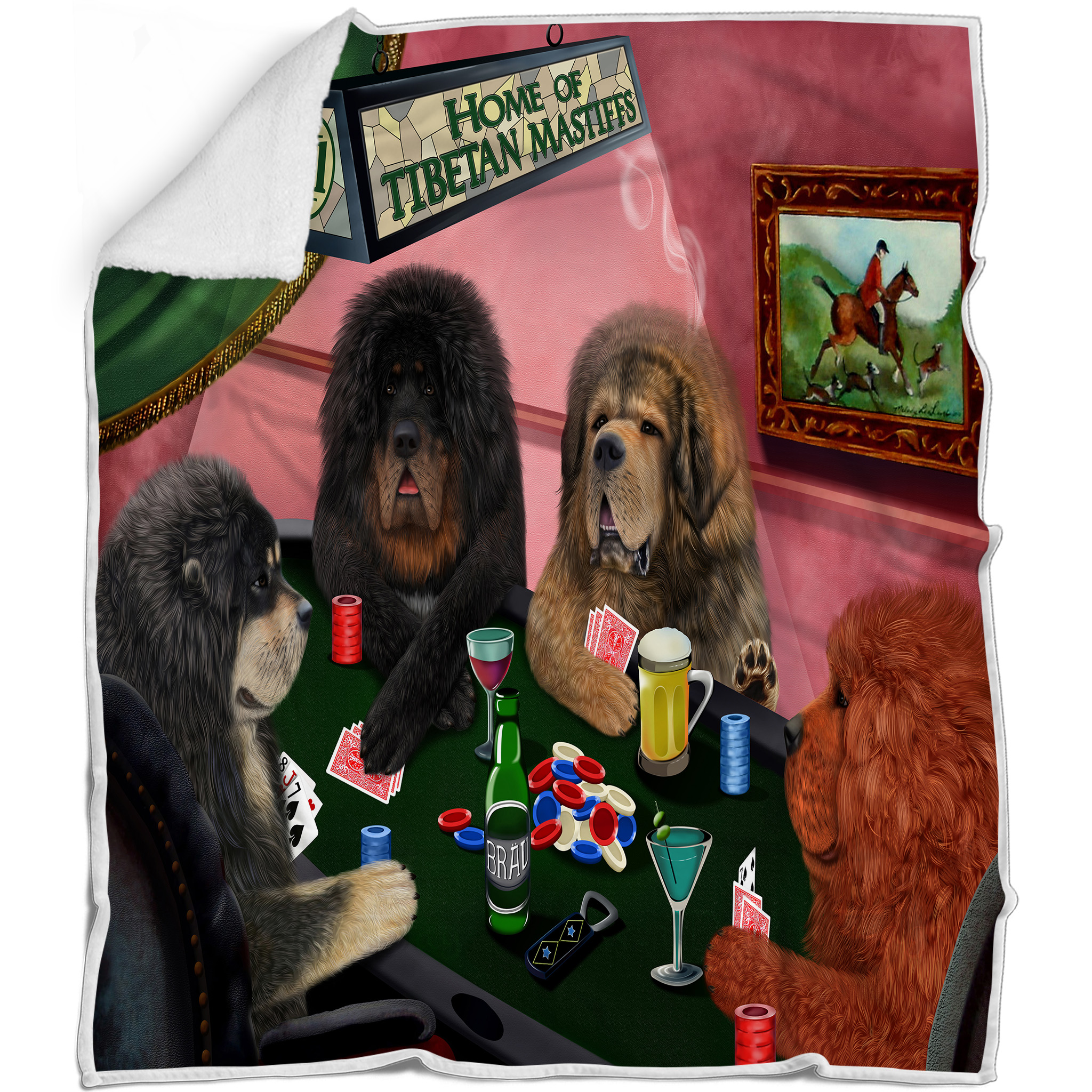 Tibetan Mastiff Dog Blanket Personalized Throw Woven Fleece Sherpa Designs NWT - Picture 15 of 19