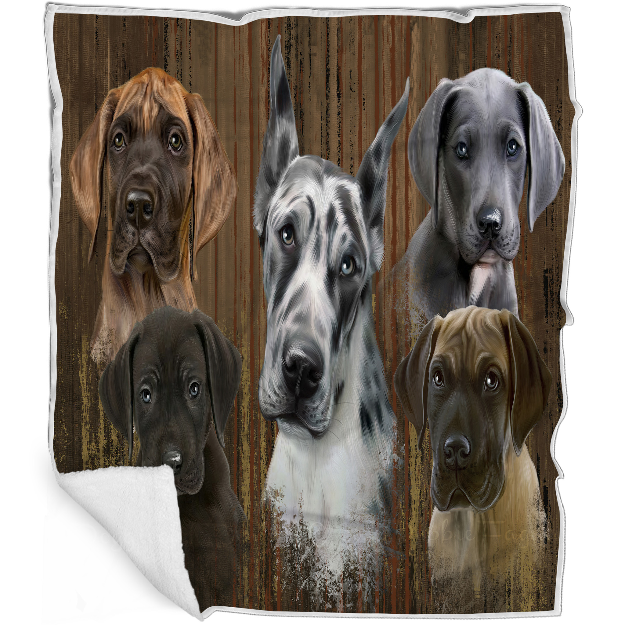 Great Dane Dog Blanket Personalized Throw Woven Fleece Sherpa Many Designs NWT - Picture 29 of 33