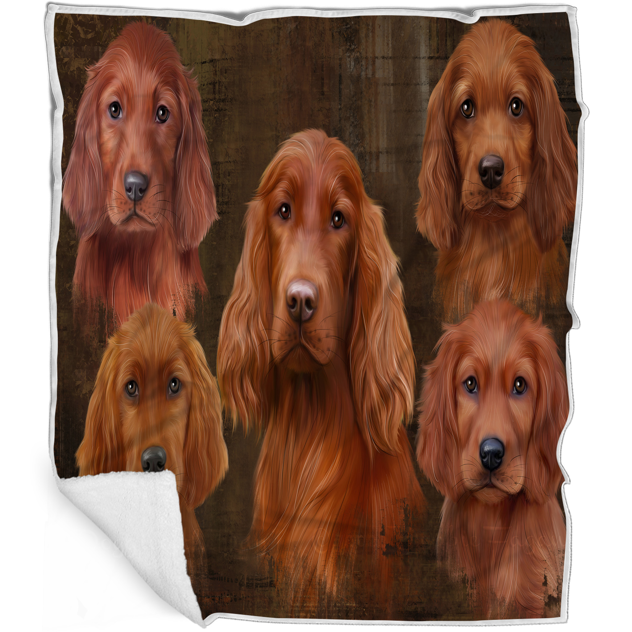 Irish Setter Dog Blanket Personalized Throw Woven Fleece Sherpa Many Designs NWT - Picture 28 of 32