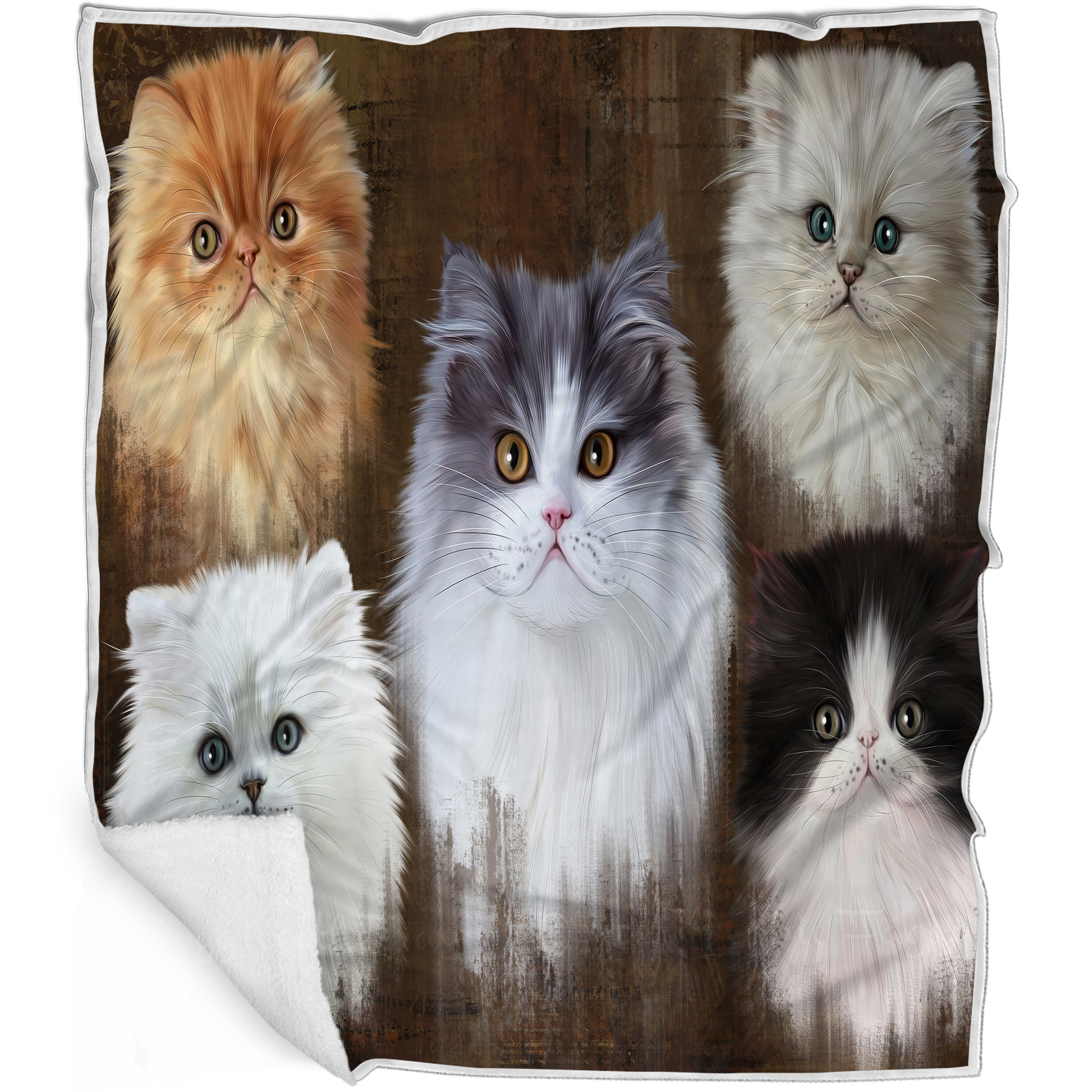 Perserkatze Decke personalisiert Überwurf Webfleece Sherpa viele Designs Neu mit Etikett - Bild 27 von 30