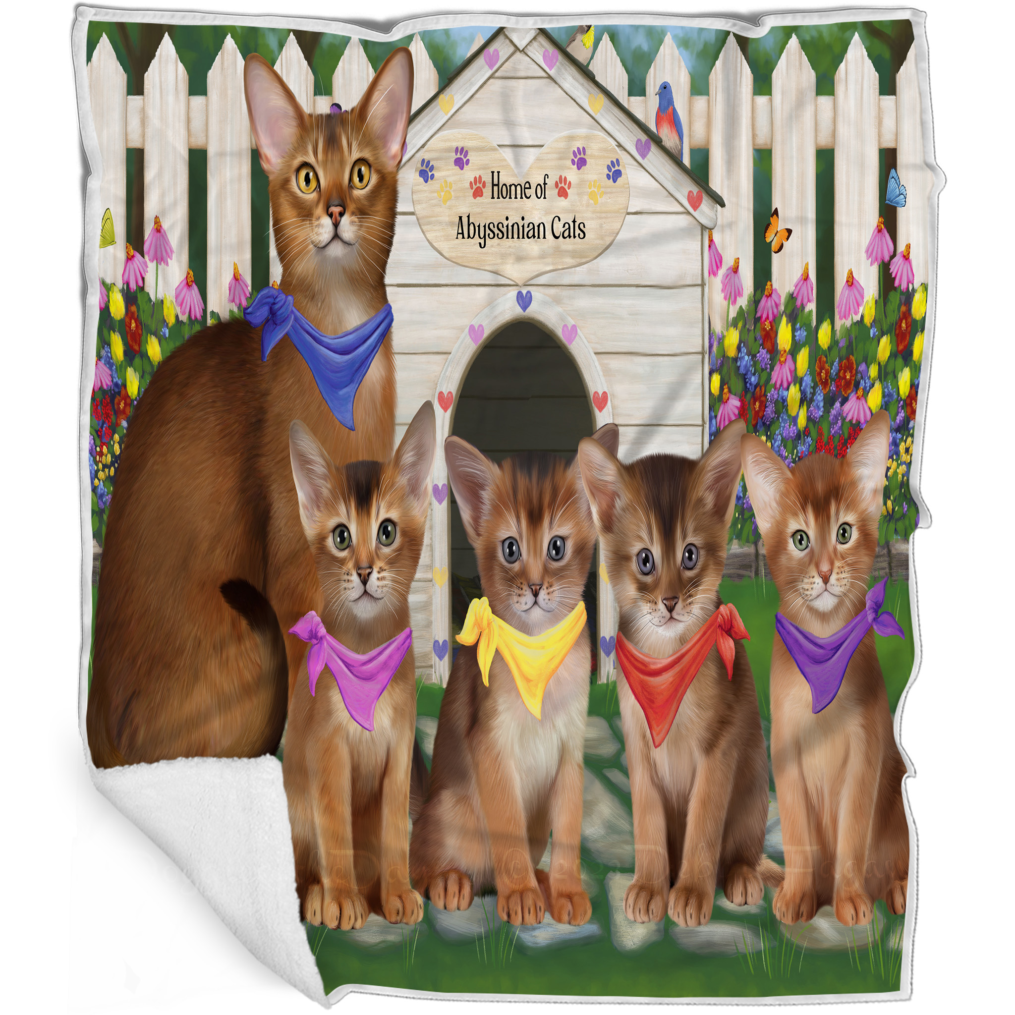 Abessinier Katze Decke personalisiert Überwurf Webfleece Sherpa viele Designs Neu mit Etikett - Bild 16 von 18