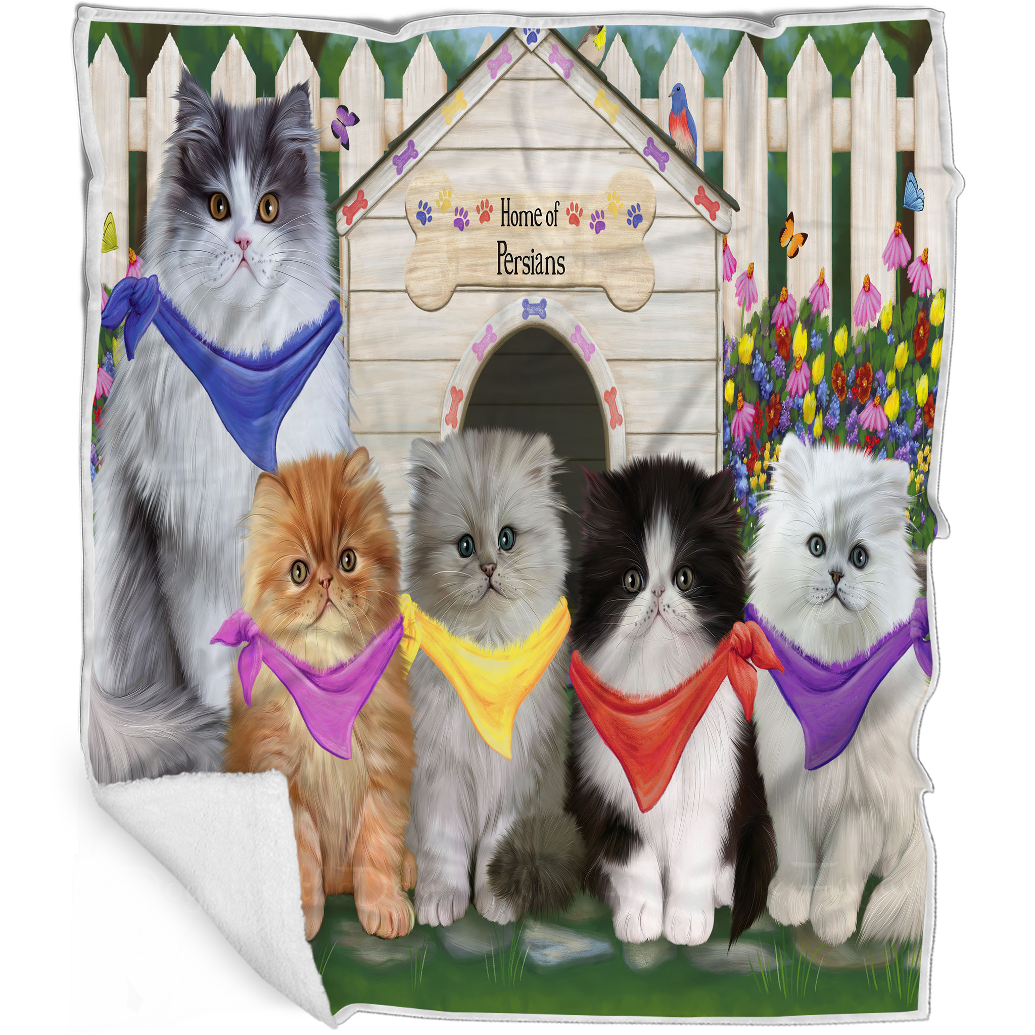 Perserkatze Decke personalisiert Überwurf Webfleece Sherpa viele Designs Neu mit Etikett - Bild 25 von 30