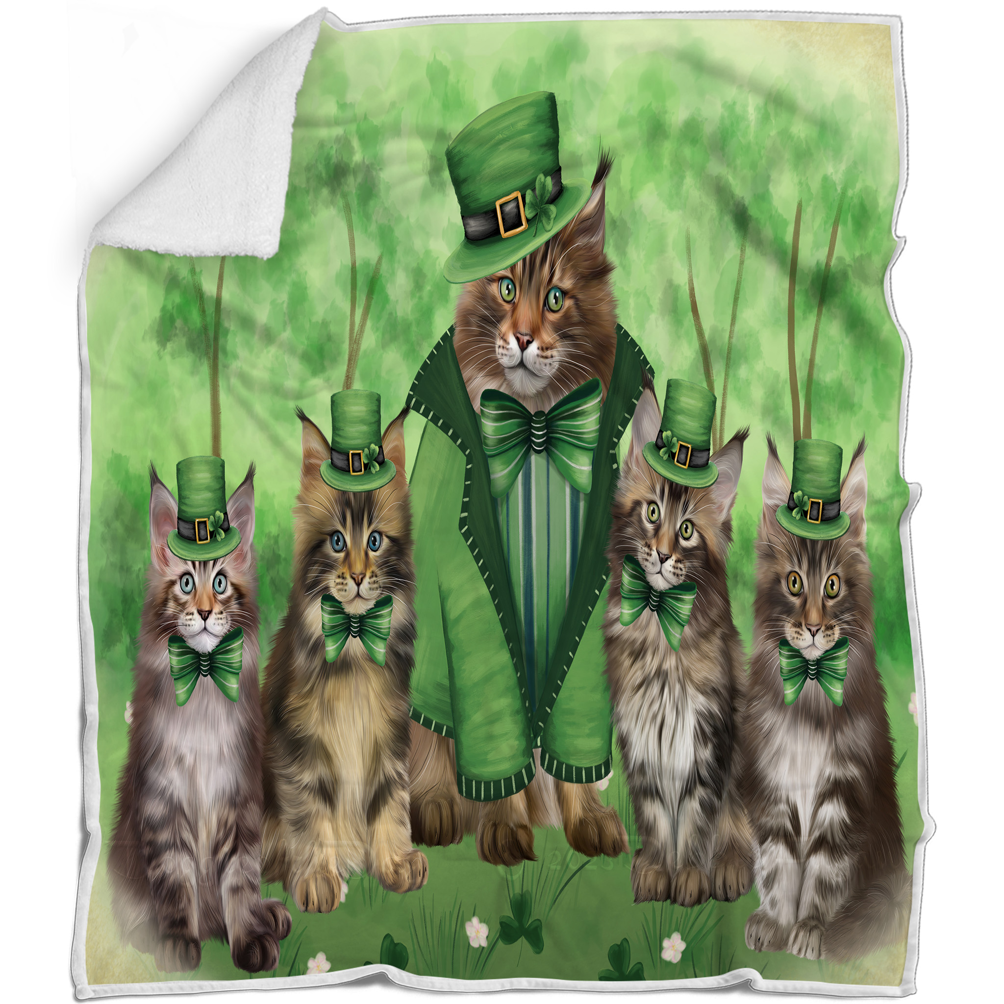 Maine Coon Cat Blanket Personalized Throw Woven Fleece Sherpa Many Designs NWT - Picture 17 of 31