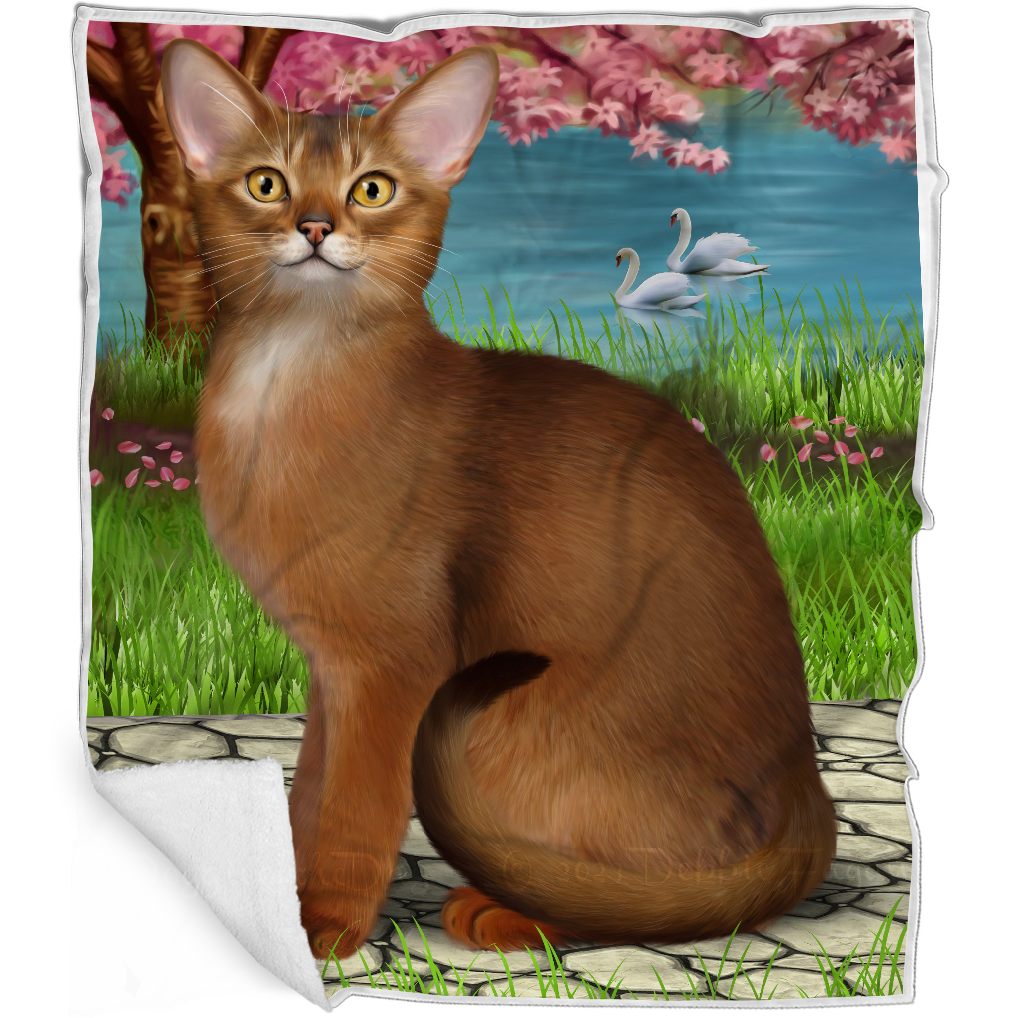 Abessinier Katze Decke personalisiert Überwurf Webfleece Sherpa viele Designs Neu mit Etikett - Bild 18 von 18