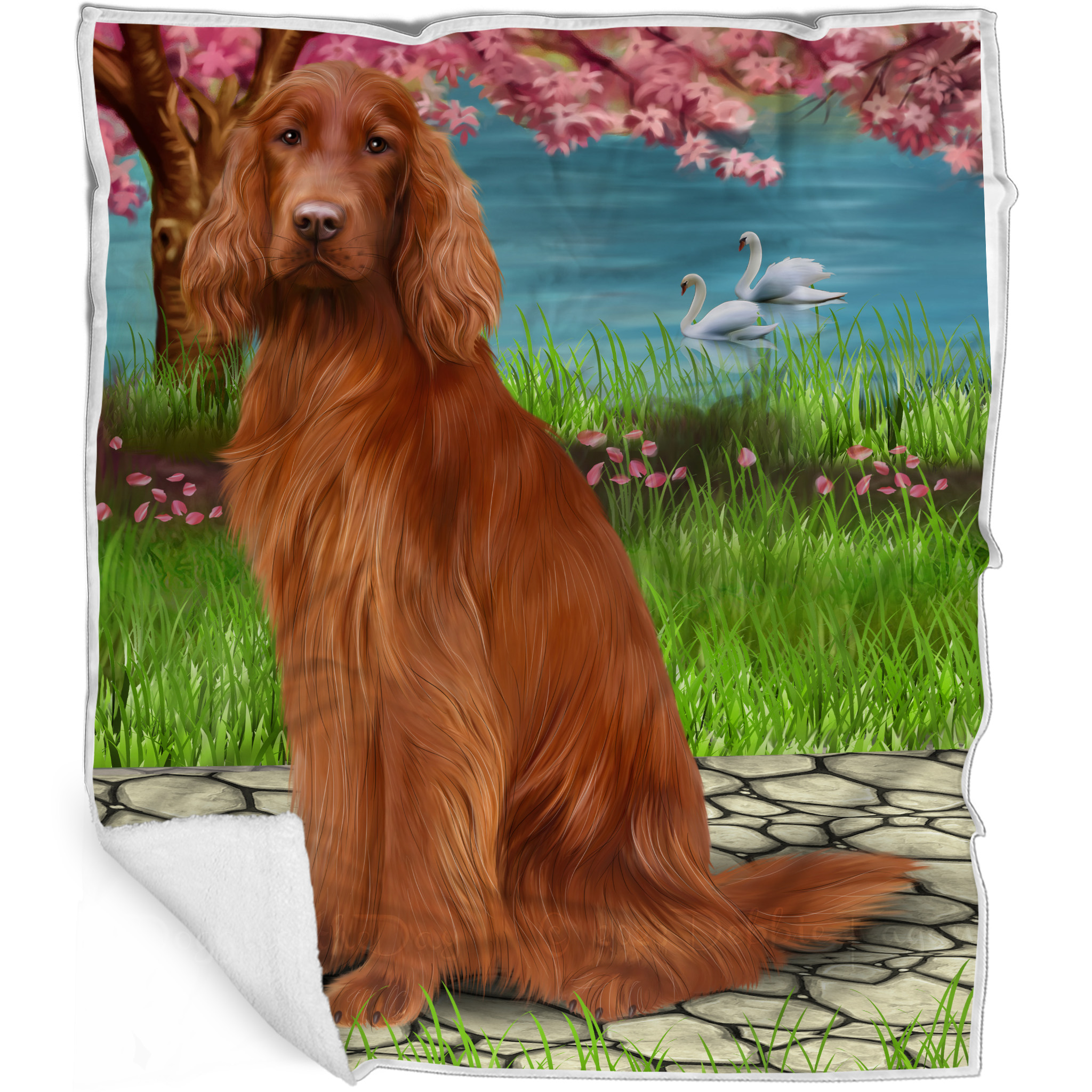 Irish Setter Dog Blanket Personalized Throw Woven Fleece Sherpa Many Designs NWT - Picture 32 of 32