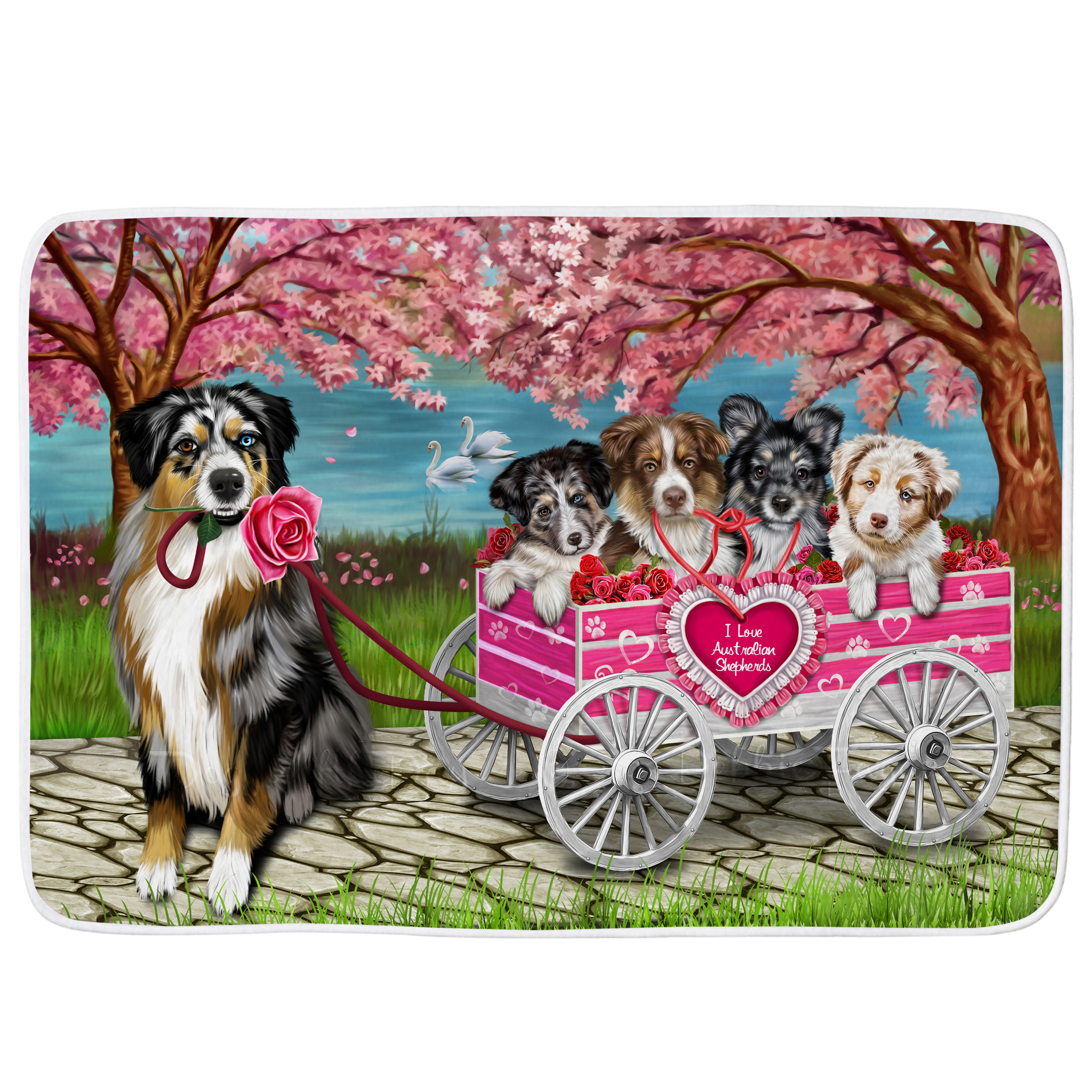 Australian Shepherd Dog Bath Mat Anti-Slip Pet Personalized