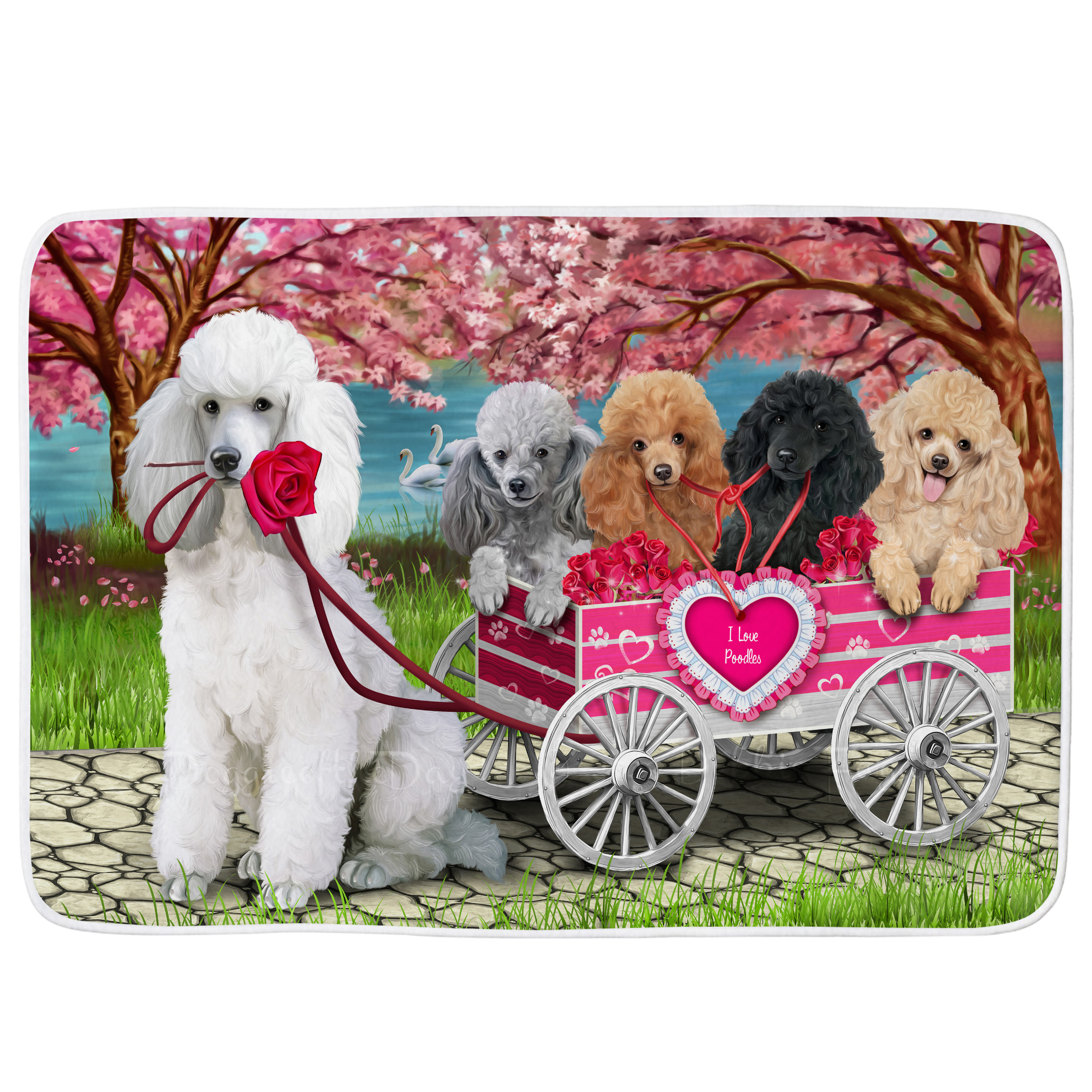 Poodle Dog Bath Mat Anti-Slip Pet Personalized Bathroom Rug Mat Gift NWT