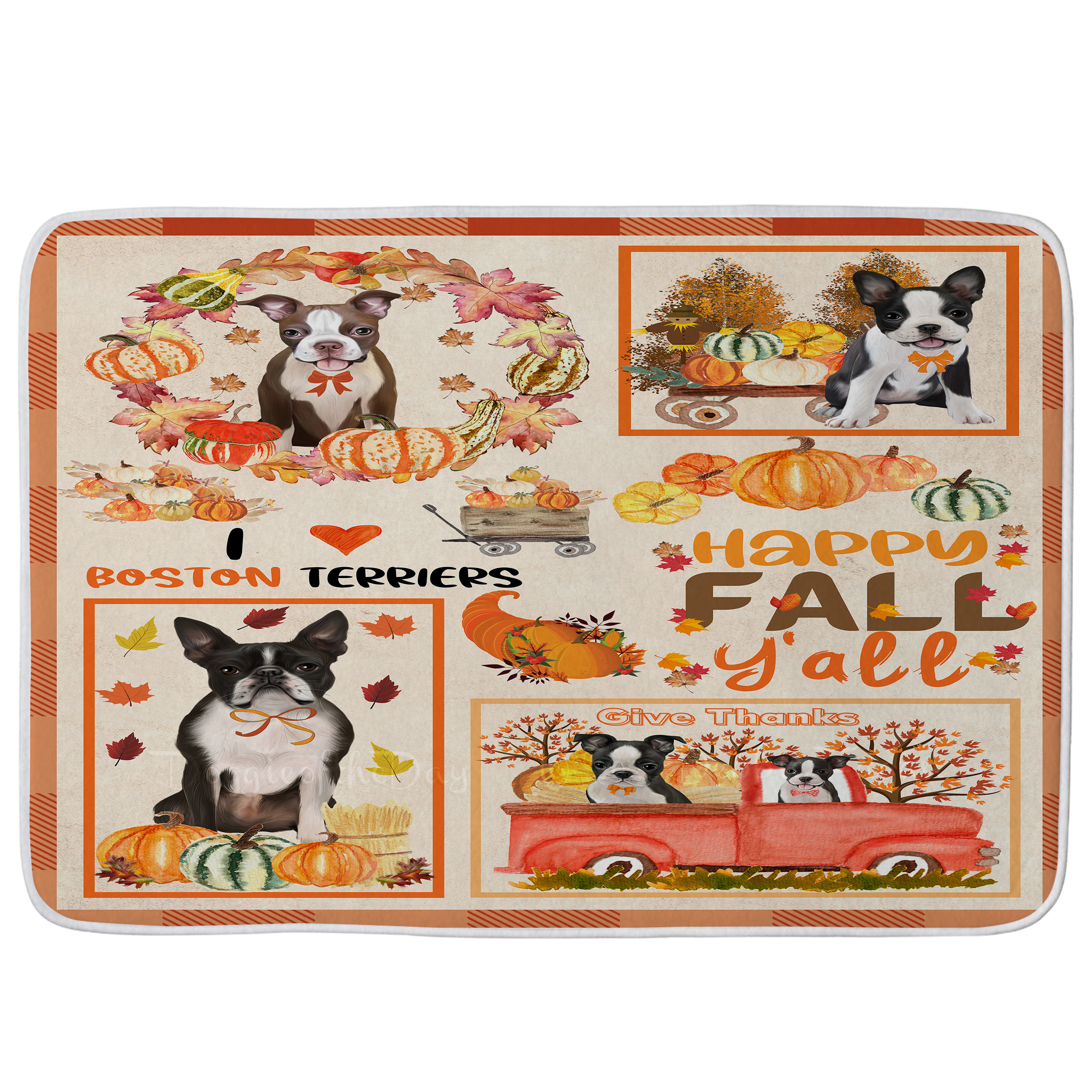 Boston Terrier Dog Bath Mat Anti-Slip Pet Personalized Bathroom