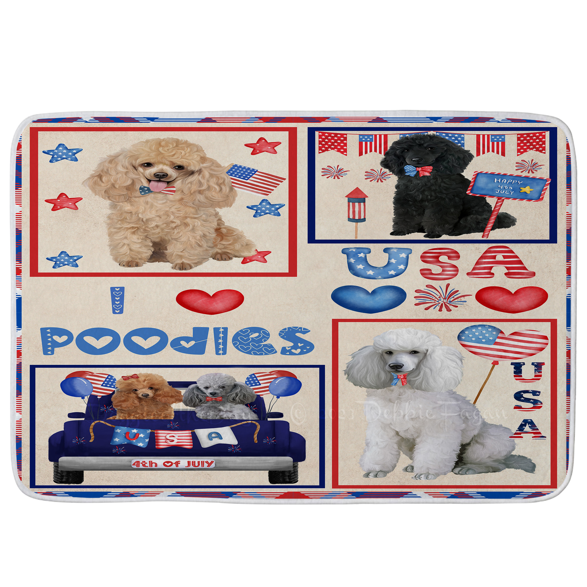 Poodle Dog Bath Mat Anti-Slip Pet Personalized Bathroom Rug Mat Gift NWT