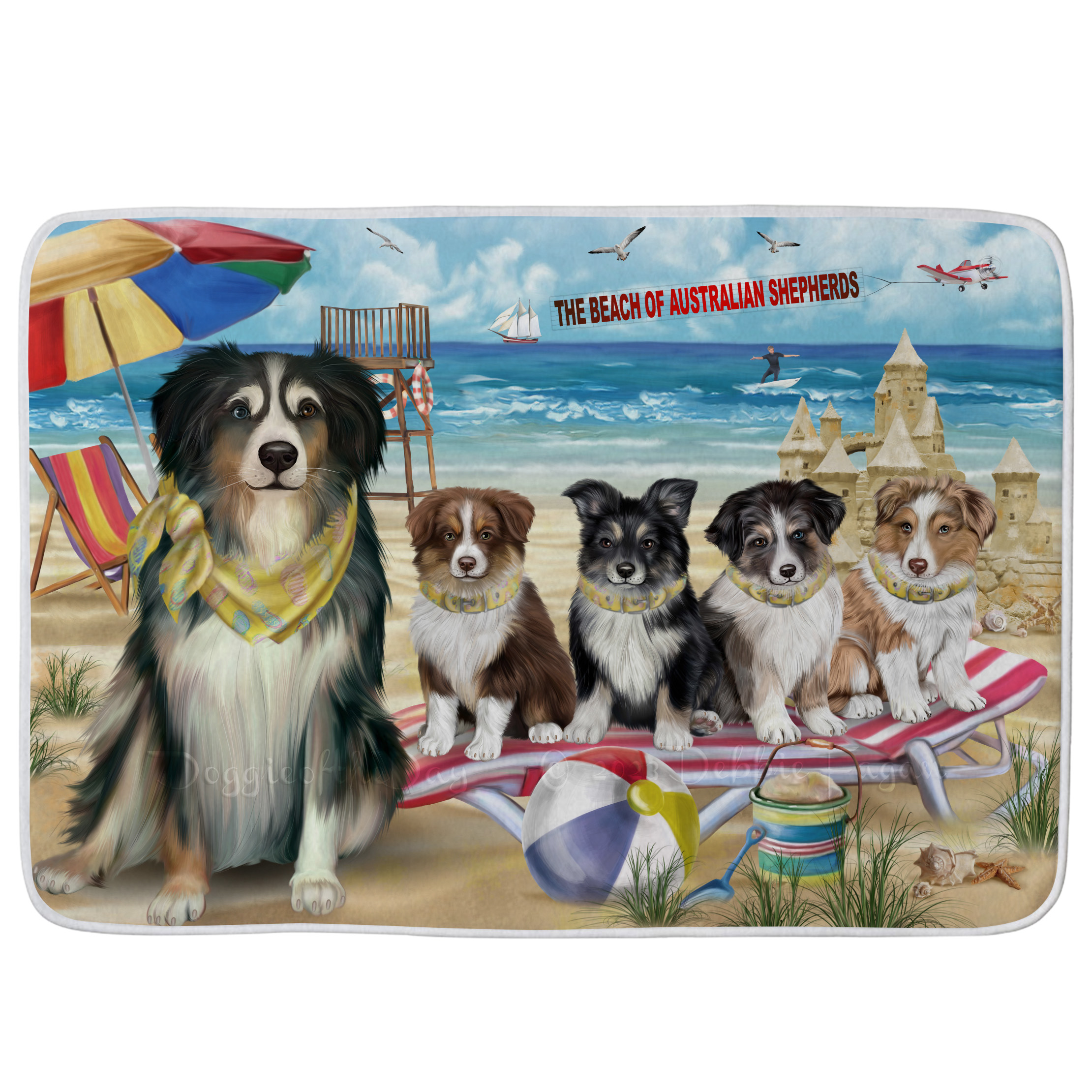 Australian Shepherd Dog Bath Mat Anti-Slip Pet Personalized