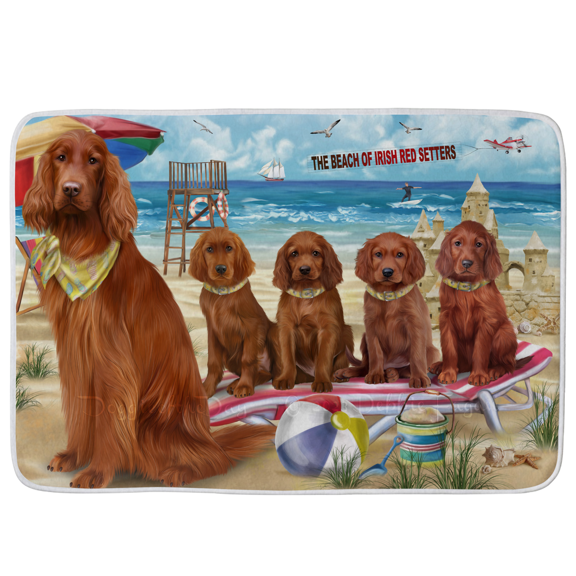 Red & Brown Santa Dog Bath Rug