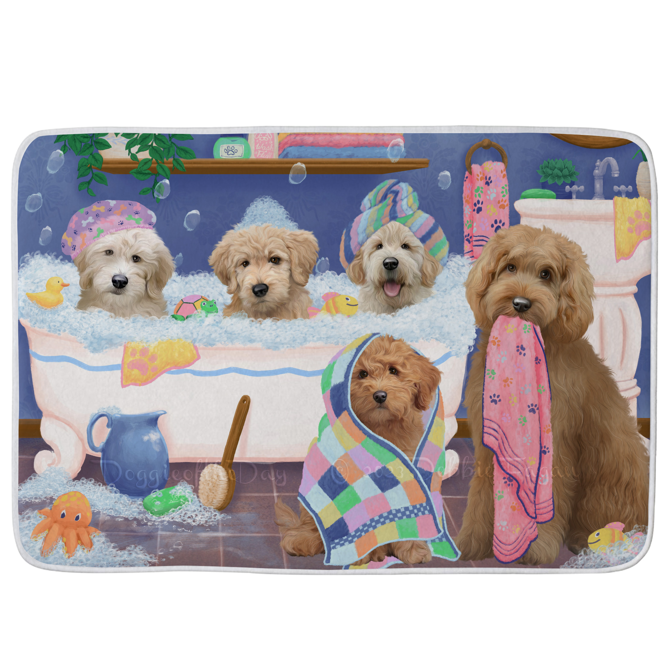 Goldendoodle Dog Bath Mat Anti-Slip Pet Personalized Bathroom Rug Mat Gift NWT - Picture 13 of 46