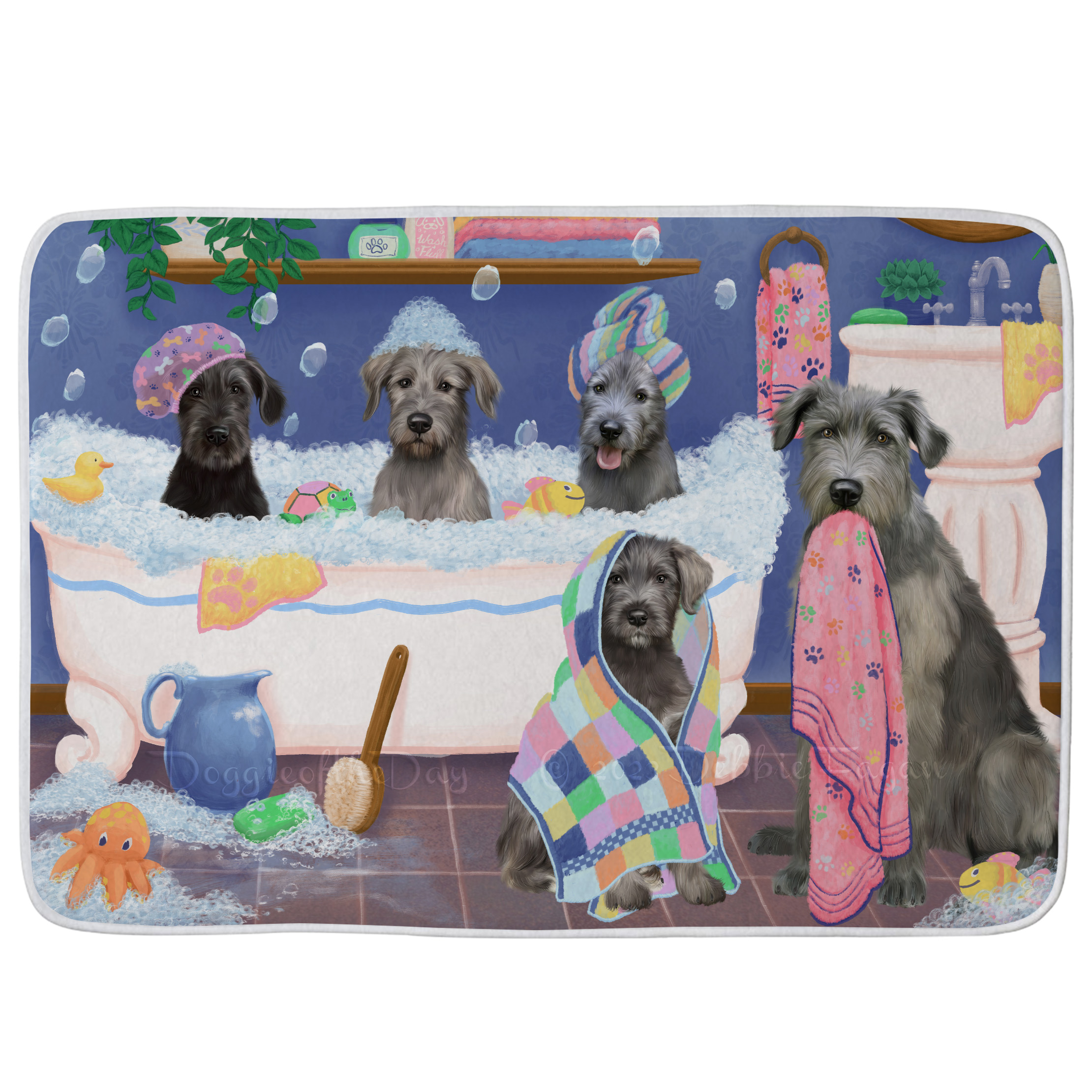 Wolfhound Dog Bath Mat Anti-Slip Pet Personalized Bathroom Rug Mat Gift NWT - Picture 13 of 40