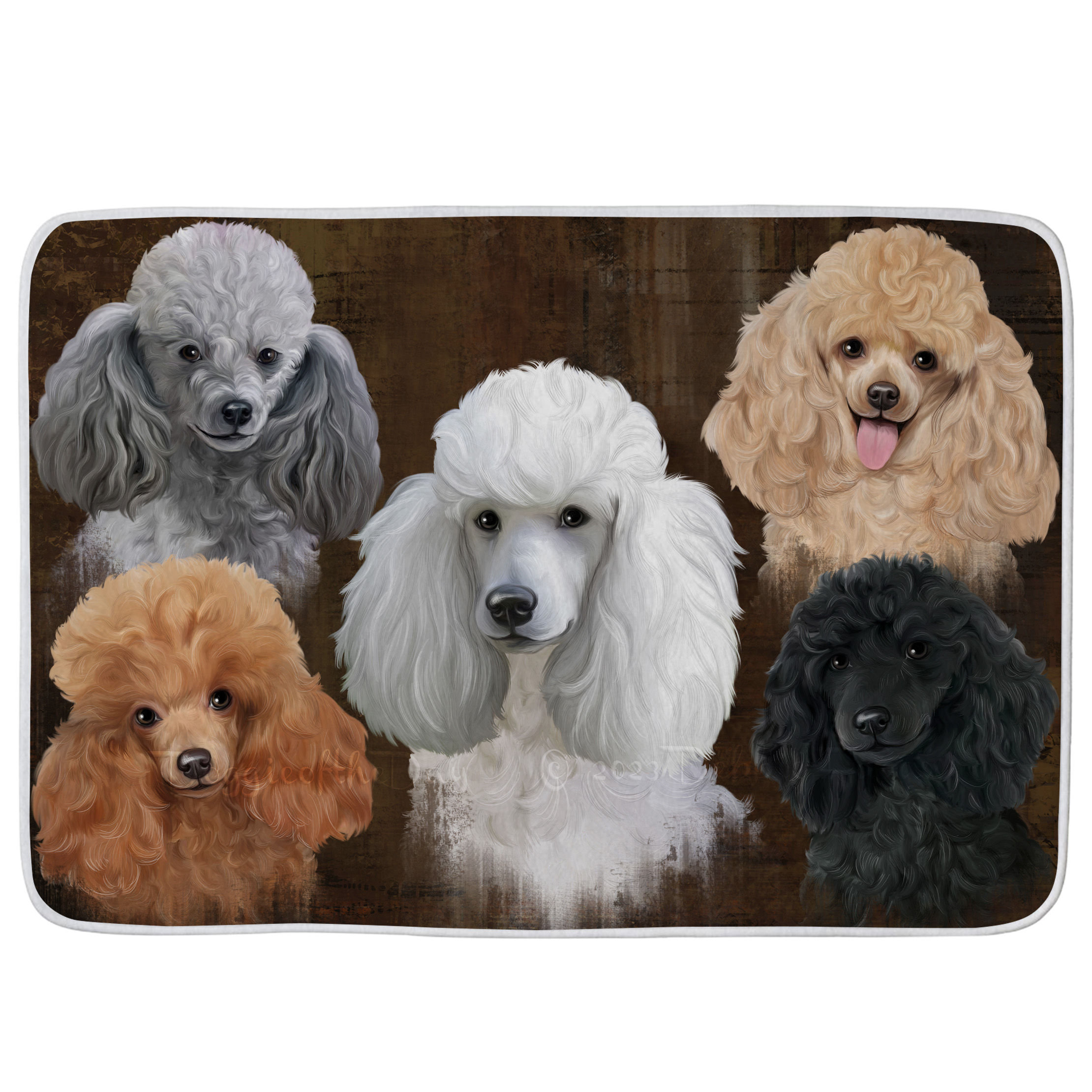 Poodle Dog Bath Mat Anti-Slip Pet Personalized Bathroom Rug Mat Gift NWT