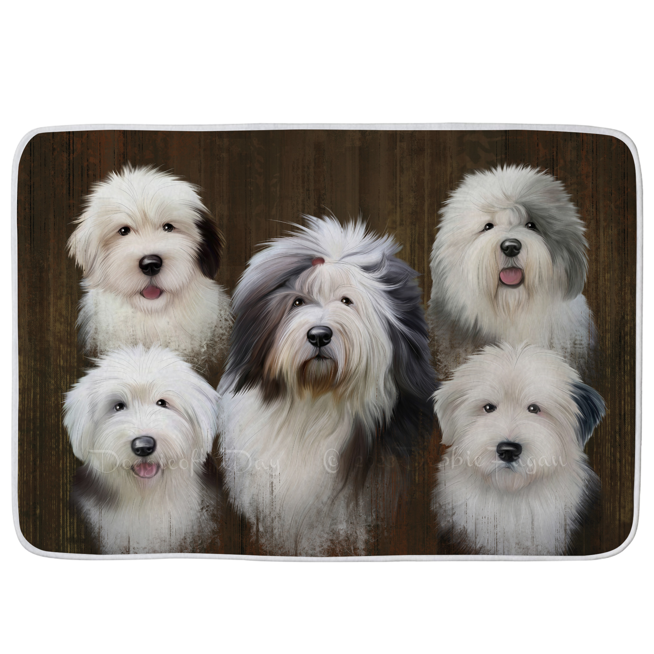 Old English Sheepdog Floor Mat Personalized Anti-Slip Pet Door Mat  Christmas NWT