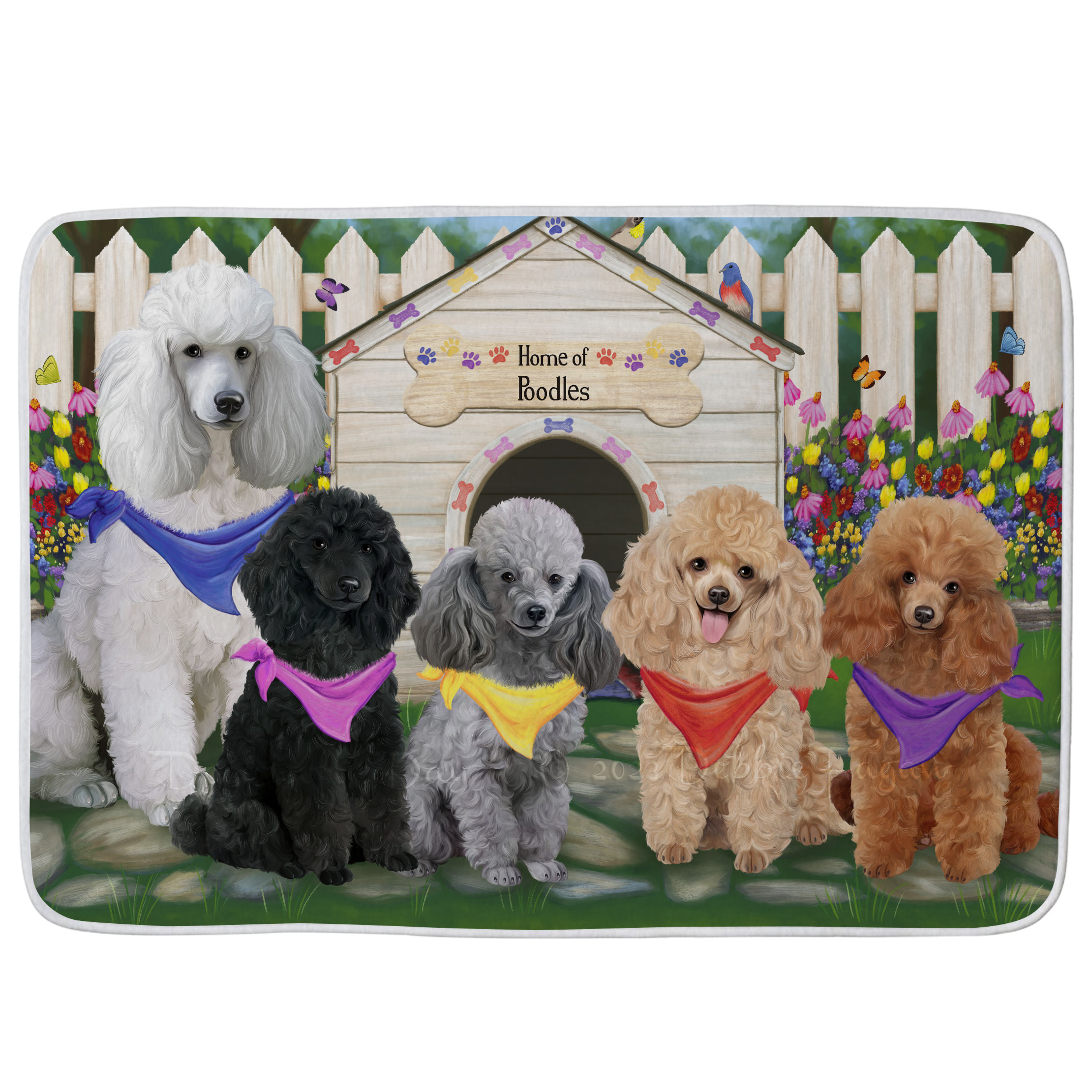 Poodle Dog Bath Mat Anti-Slip Pet Personalized Bathroom Rug Mat Gift NWT