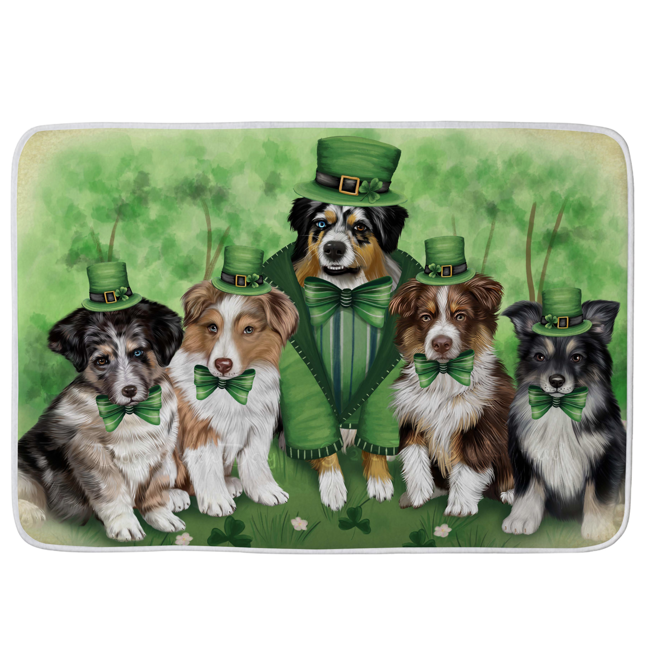 Australian Shepherd Dog Bath Mat Anti-Slip Pet Personalized