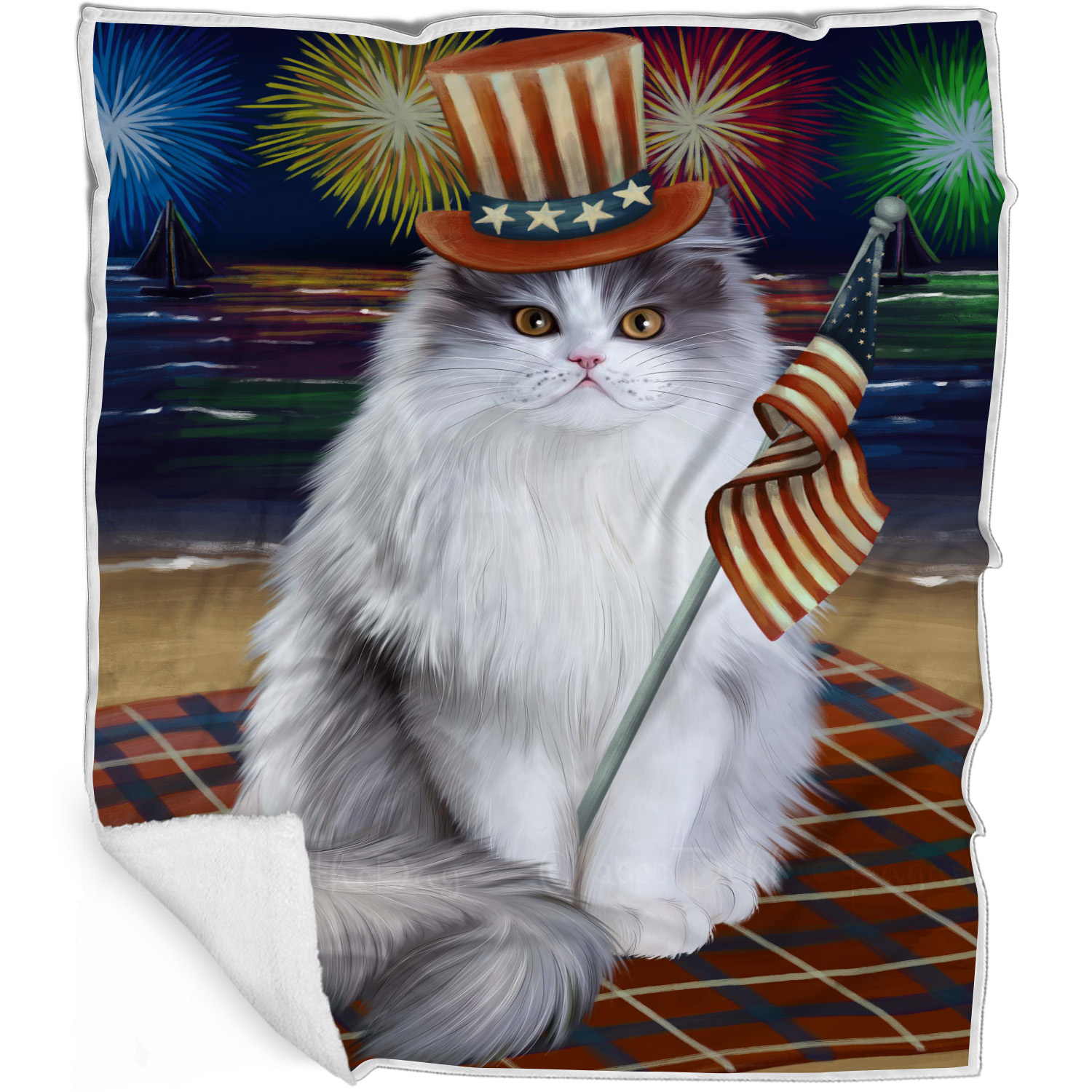 Perserkatze Decke personalisiert Überwurf Webfleece Sherpa viele Designs Neu mit Etikett - Bild 14 von 30