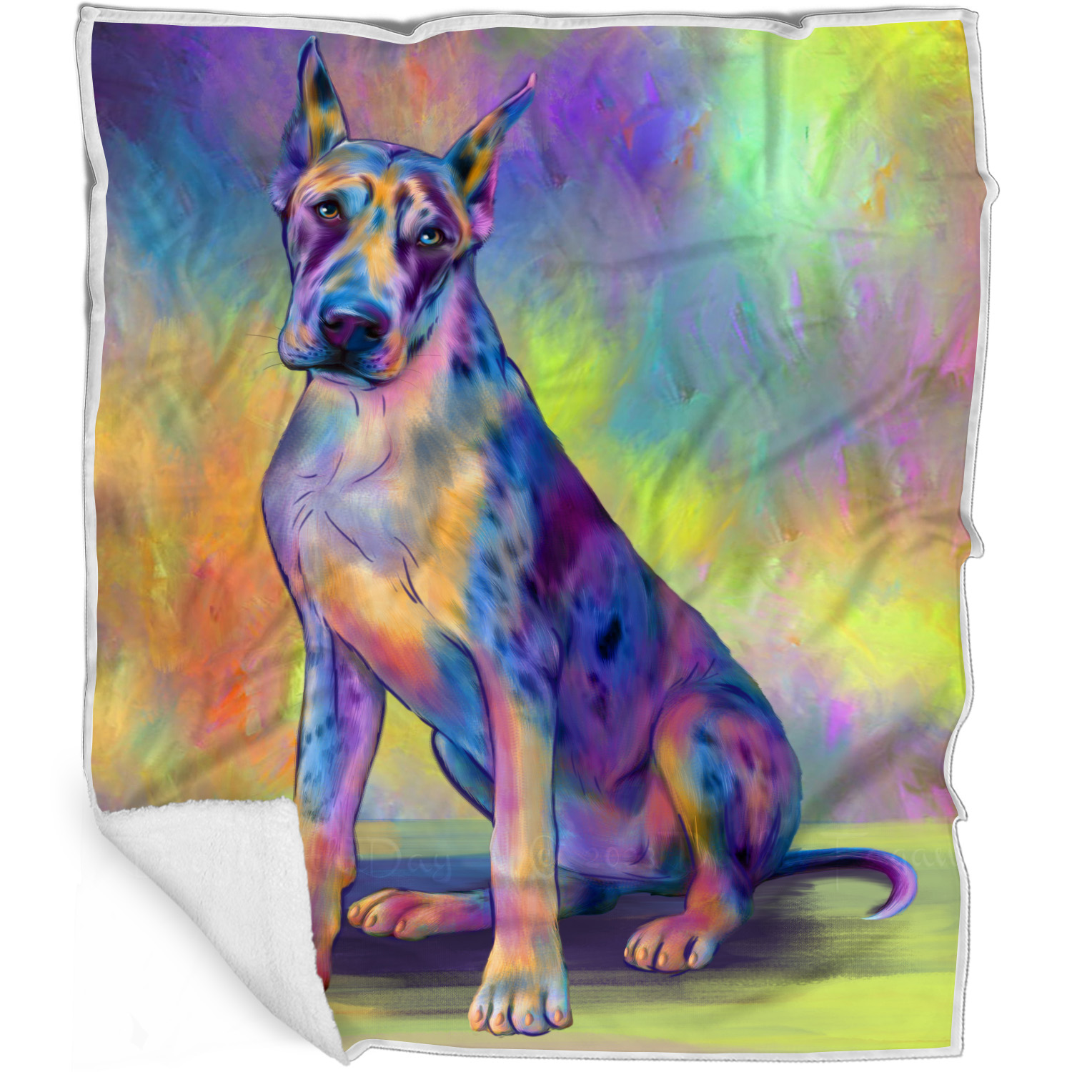 Great Dane Dog Blanket Personalized Throw Woven Fleece Sherpa Many Designs NWT - Picture 24 of 33