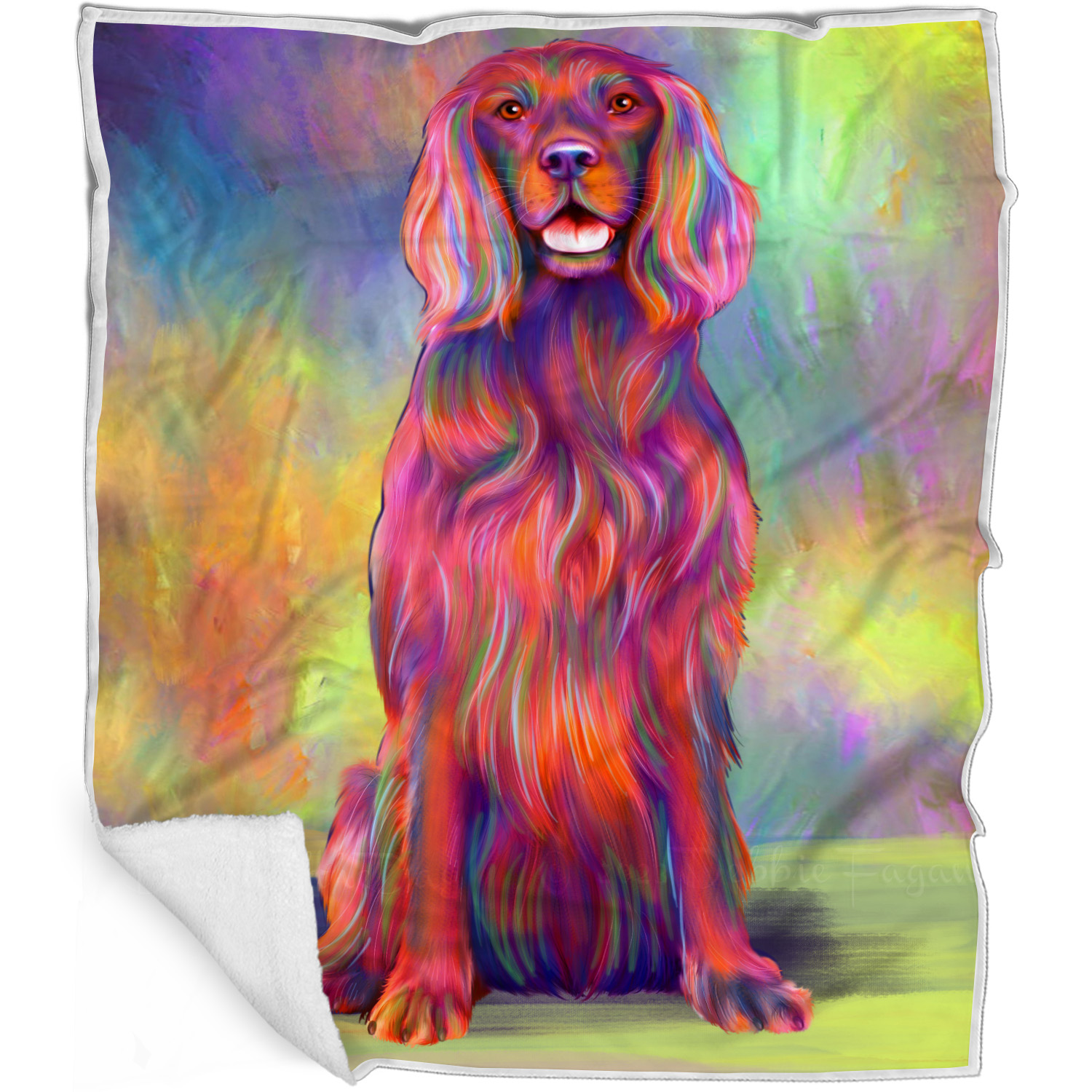 Irish Setter Dog Blanket Personalized Throw Woven Fleece Sherpa Many Designs NWT - Picture 23 of 32