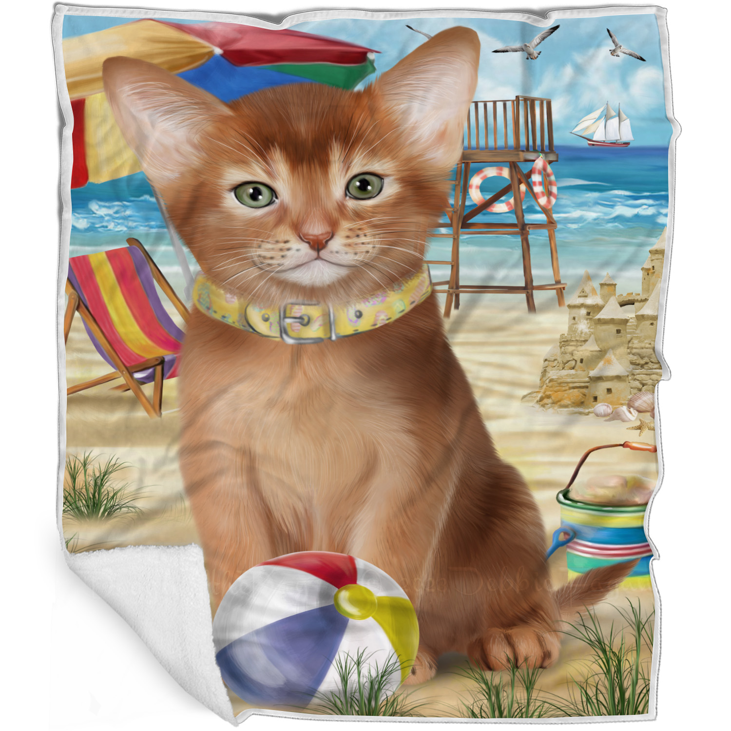 Abessinier Katze Decke personalisiert Überwurf Webfleece Sherpa viele Designs Neu mit Etikett - Bild 17 von 18