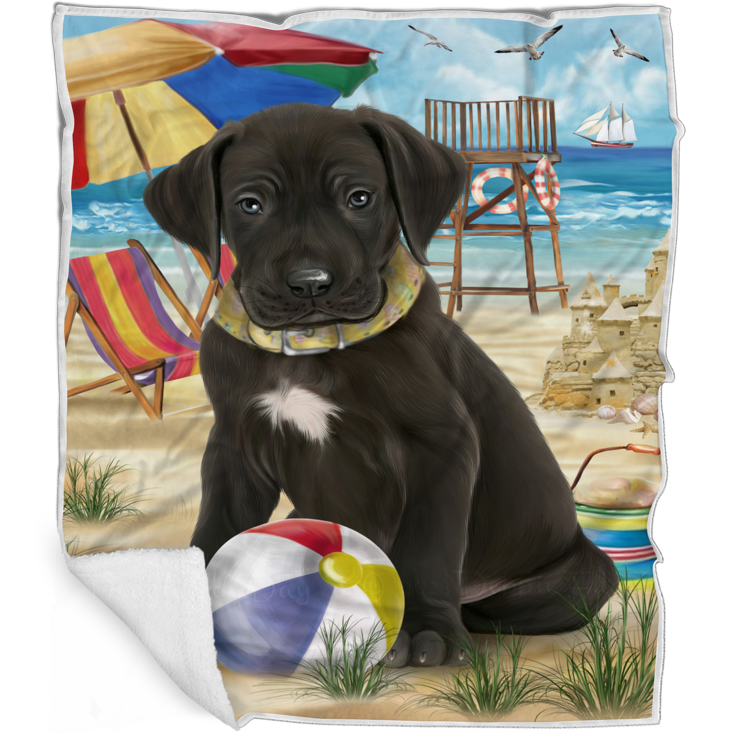 Great Dane Dog Blanket Personalized Throw Woven Fleece Sherpa Many Designs NWT - Picture 28 of 33