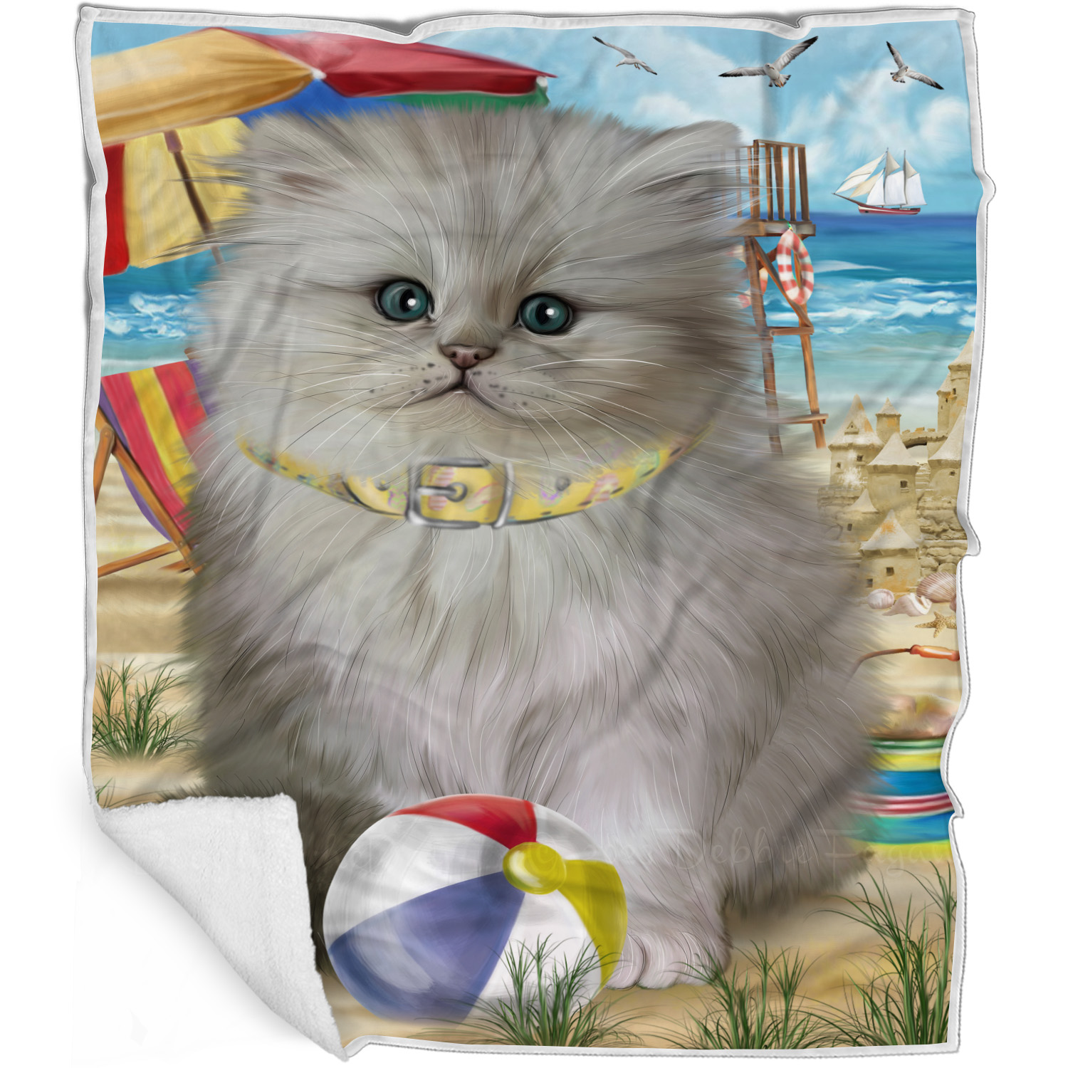 Perserkatze Decke personalisiert Überwurf Webfleece Sherpa viele Designs Neu mit Etikett - Bild 26 von 30