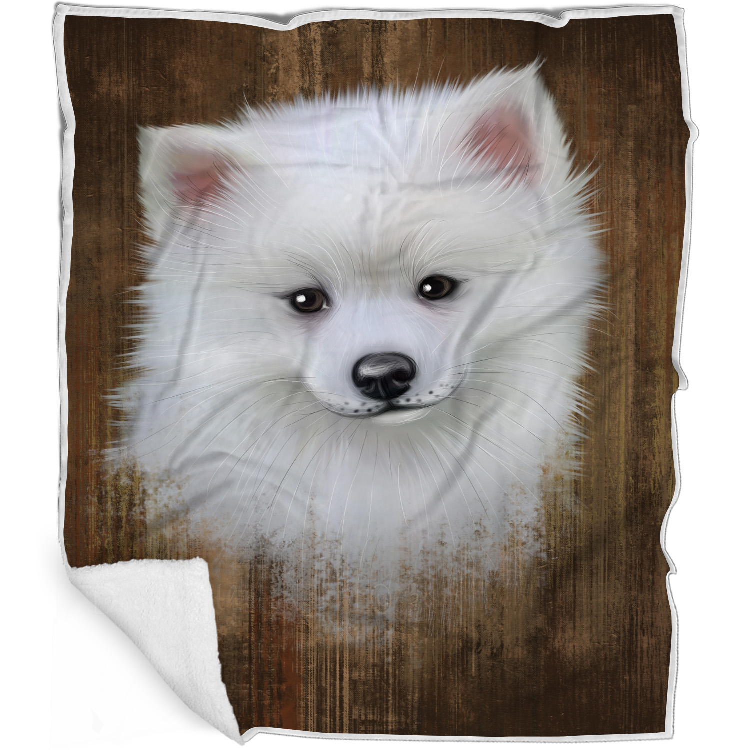 American Eskimo Dog Blanket Personalized Throw Woven Fleece Sherpa Designs NWT