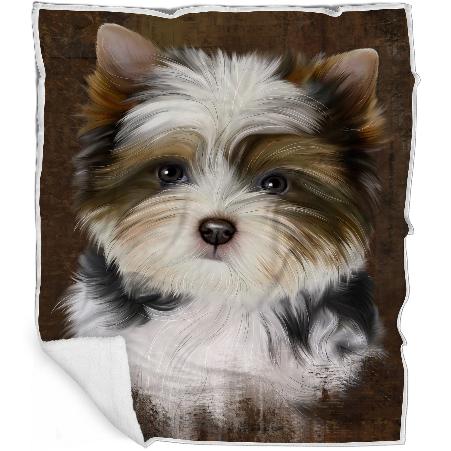 Biewer Terrier Dog Blanket Personalized Throw Woven Fleece Sherpa Designs NWT