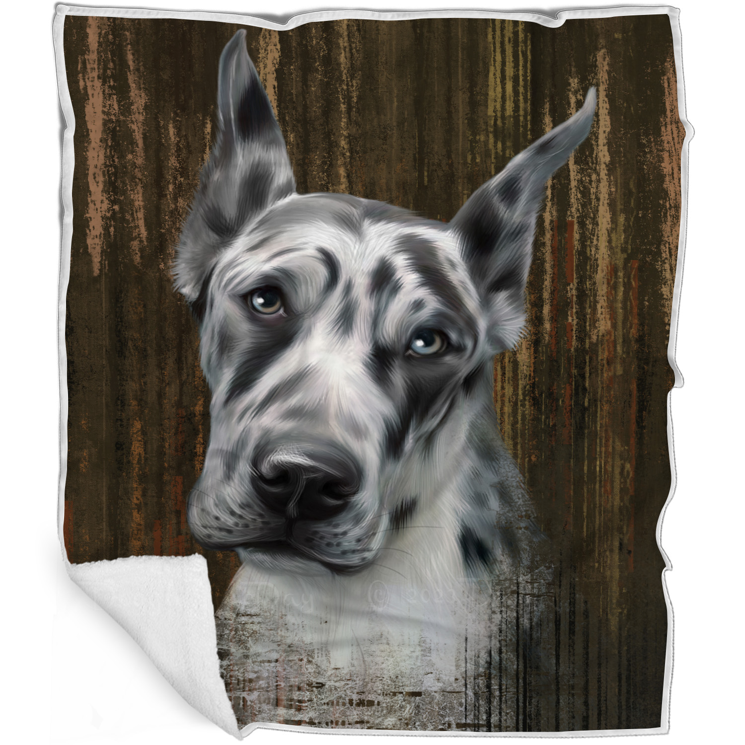 Great Dane Dog Blanket Personalized Throw Woven Fleece Sherpa Many Designs NWT - Picture 15 of 33