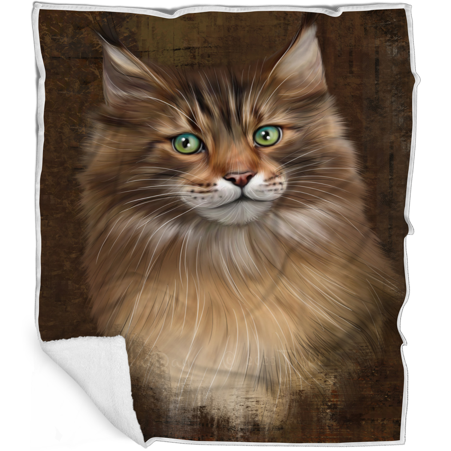 Maine Coon Cat Blanket Personalized Throw Woven Fleece Sherpa Many Designs NWT - Picture 15 of 31