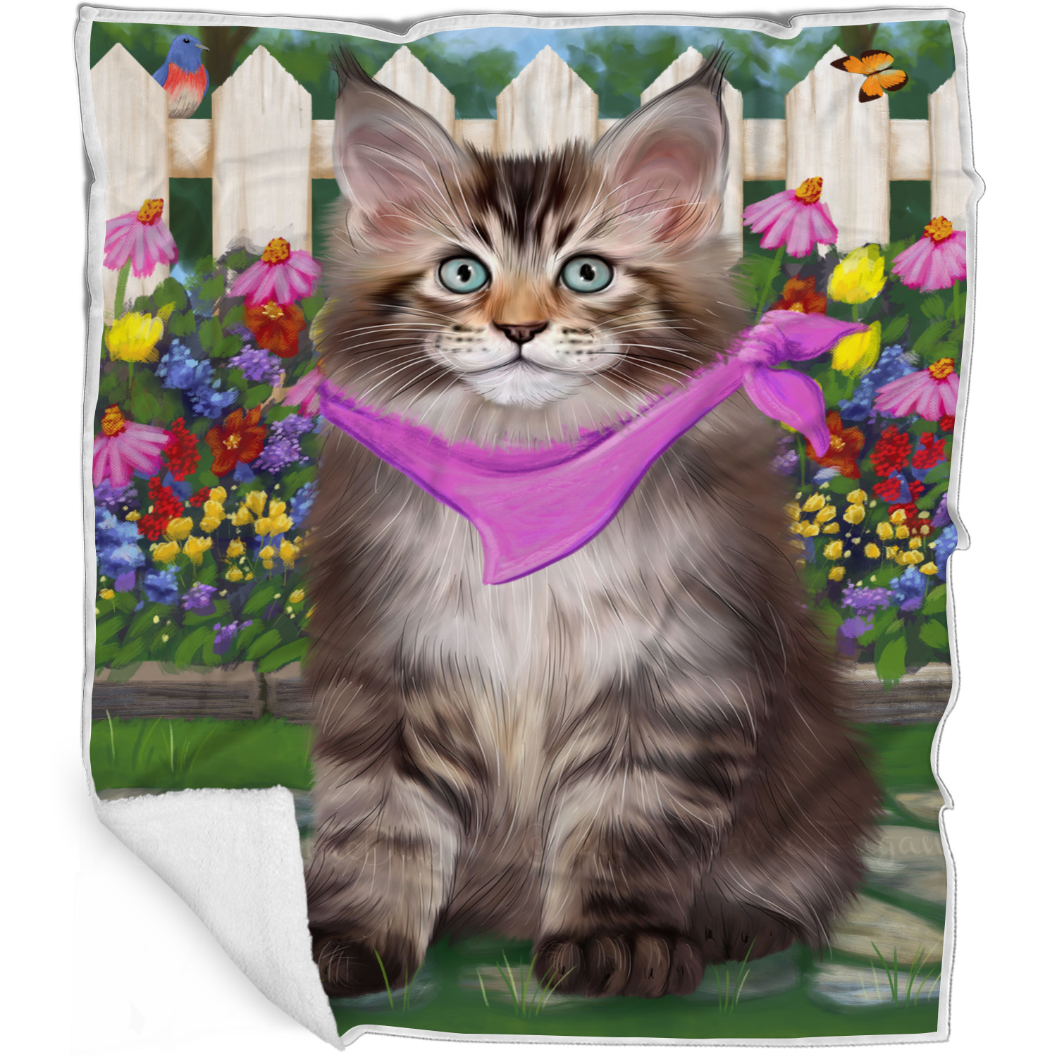 Maine Coon Cat Blanket Personalized Throw Woven Fleece Sherpa Many Designs NWT - Picture 29 of 31