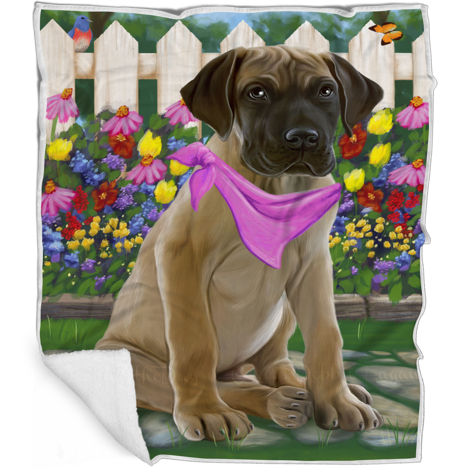 Great Dane Dog Blanket Personalized Throw Woven Fleece Sherpa Many Designs NWT - Picture 31 of 33