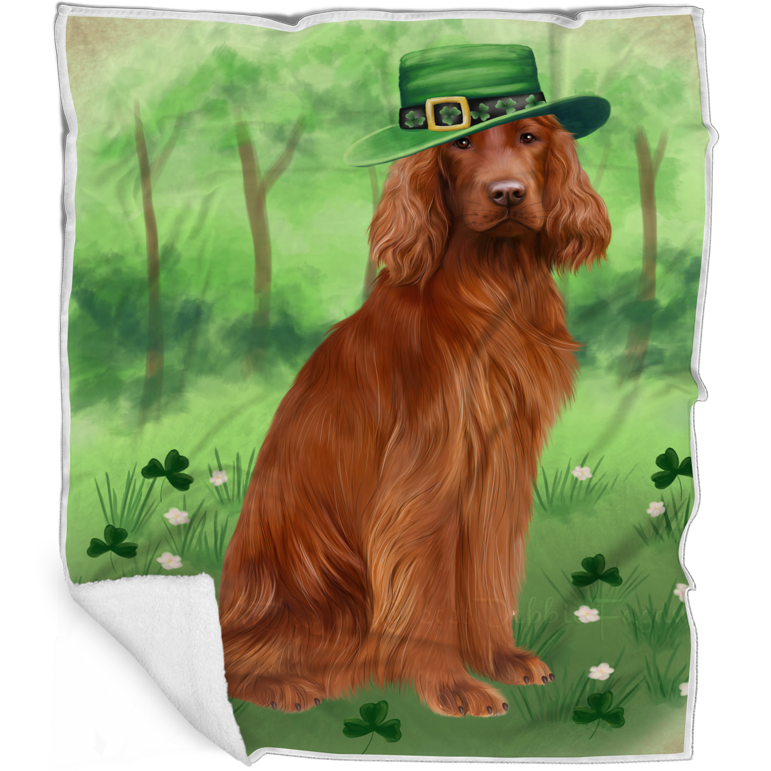 Irish Setter Dog Blanket Personalized Throw Woven Fleece Sherpa Many Designs NWT - Picture 31 of 32