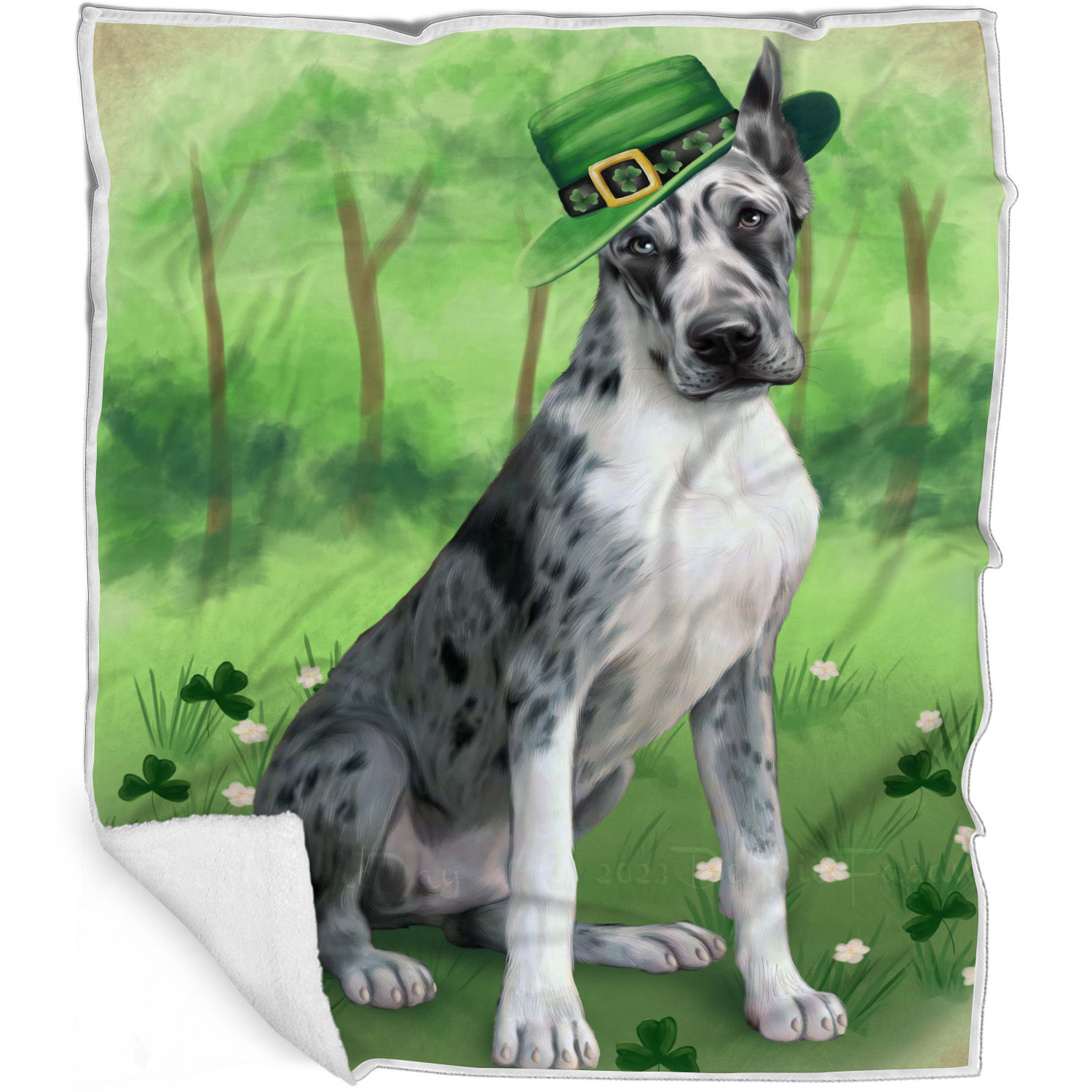 Great Dane Dog Blanket Personalized Throw Woven Fleece Sherpa Many Designs NWT - Picture 32 of 33
