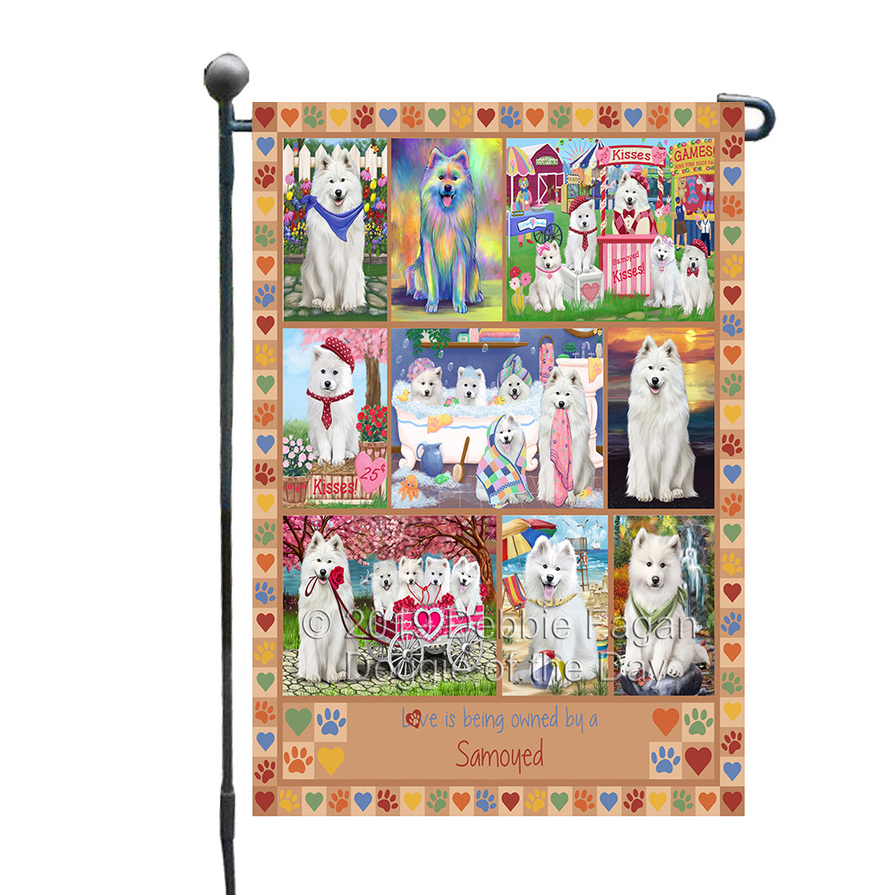 Samoyed Dog Garden Flag Personalized Double Sided 12.5"x18" Many Design NWT