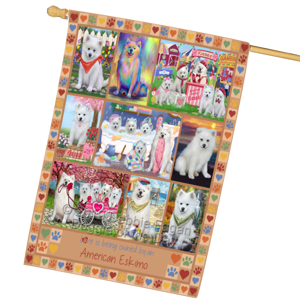 Amerikanische Eskimo Hundehaus Flagge Urlaub doppelseitig 28"x40" viele Designs Neu mit Etikett NEU - Bild 52 von 79