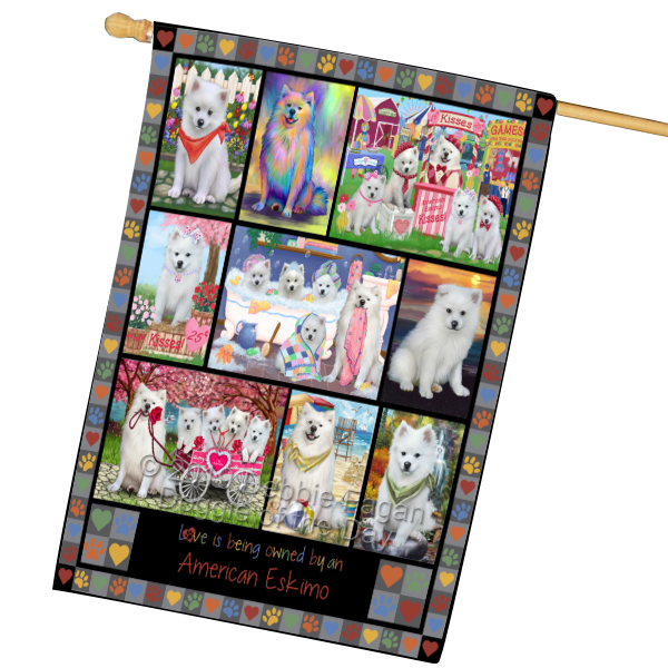 Amerikanische Eskimo Hundehaus Flagge Urlaub doppelseitig 28"x40" viele Designs Neu mit Etikett NEU - Bild 53 von 79