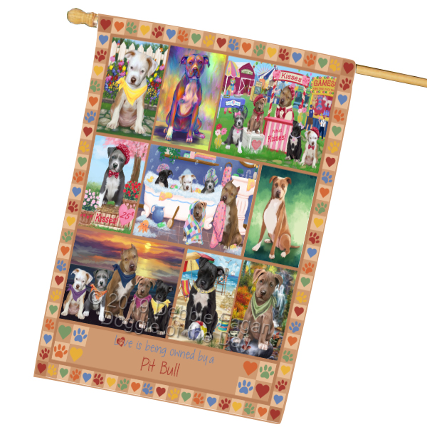 Pitbull Hundehaus Flagge Urlaub doppelseitig 28""x40"" viele Designs neu mit Etikett NEU - Bild 73 von 106