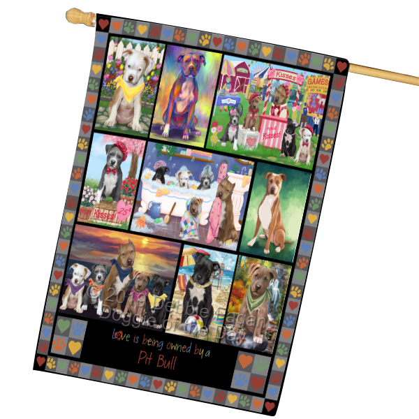 Pitbull Hundehaus Flagge Urlaub doppelseitig 28""x40"" viele Designs neu mit Etikett NEU - Bild 74 von 106